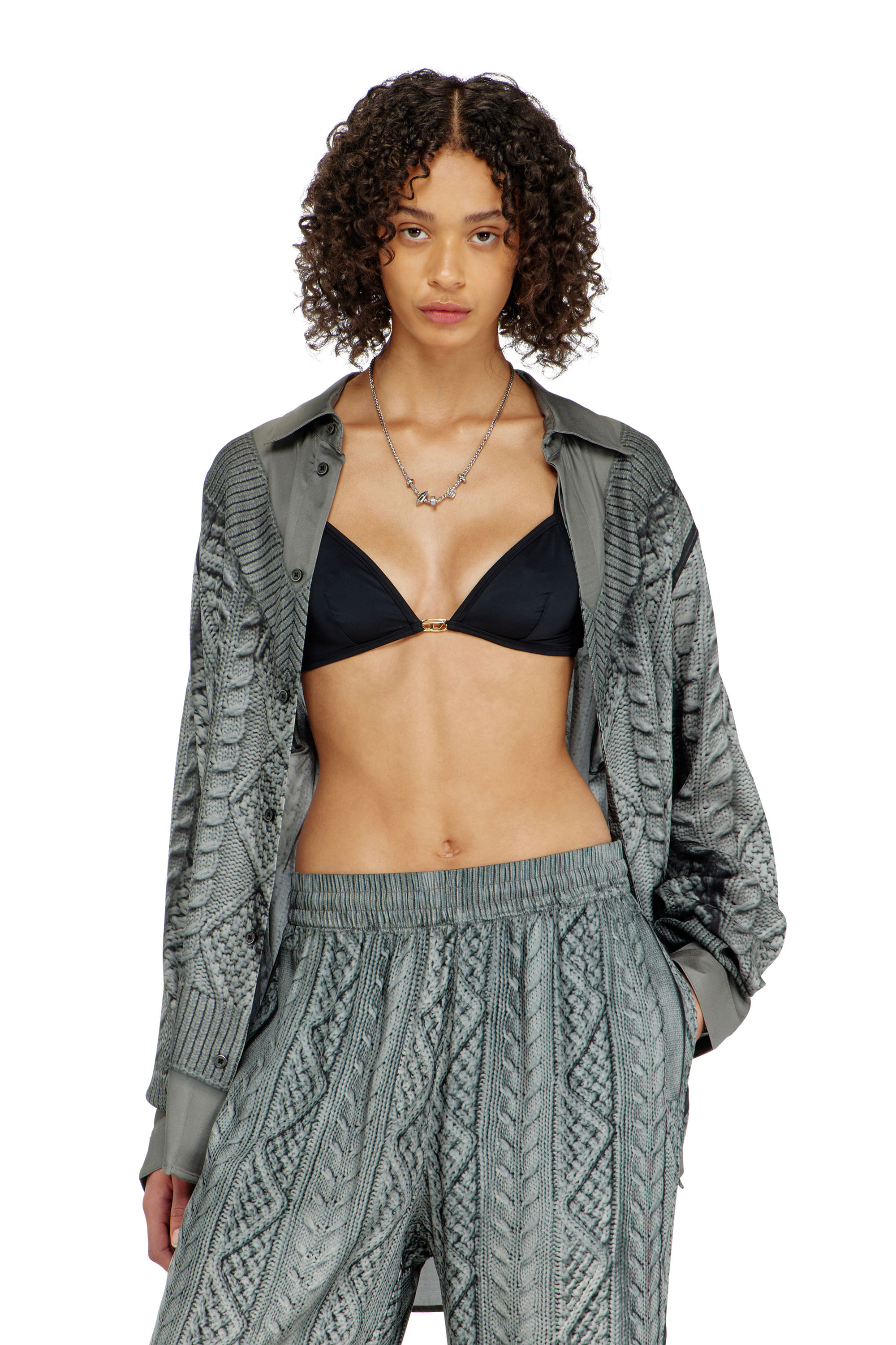 Diesel - LUNA-UTLT, Reggiseno a triangolo in nylon con dettaglio Oval D Donna in ToBeDefined - 2