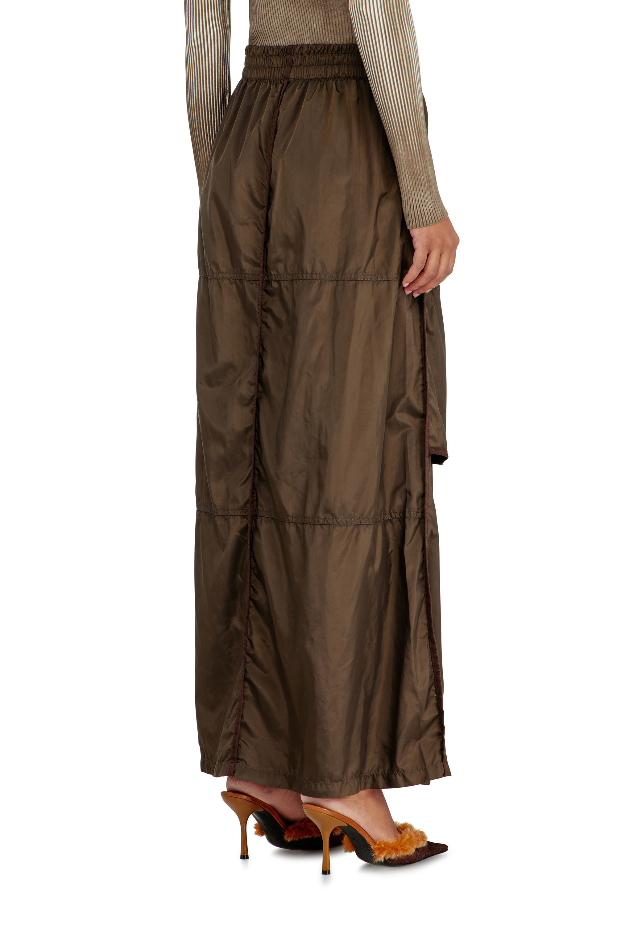 Diesel - O-HYTON, Woman's Windbreaker maxi skirt with front zip in null - 3