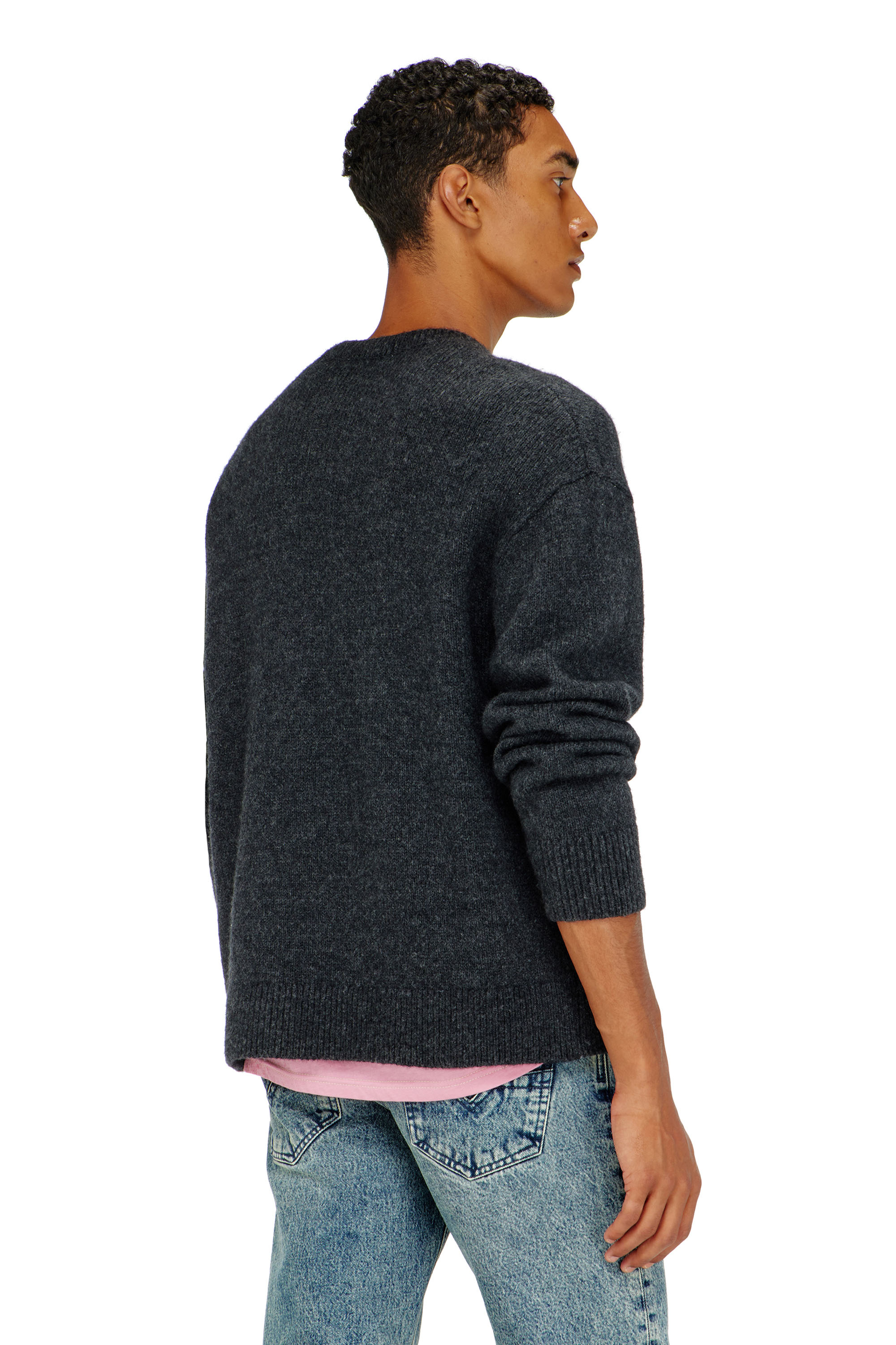 Diesel - K-AREESO, Maglia in misto lana e alpaca Uomo in Nero - 4
