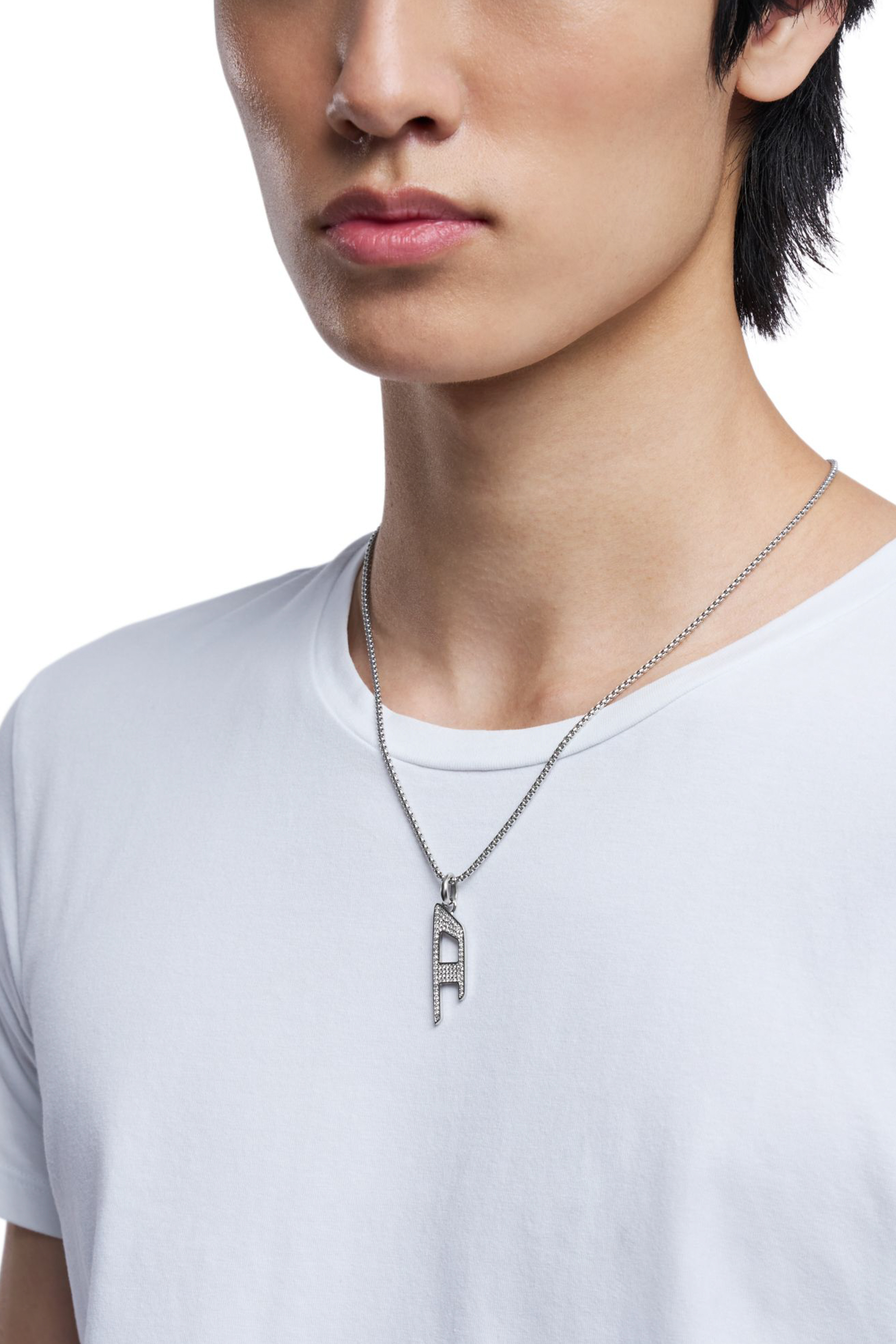 Diesel - DX1624040 JEWELLERY, Collana con pendente luminoso in acciaio Unisex in Argento - 4