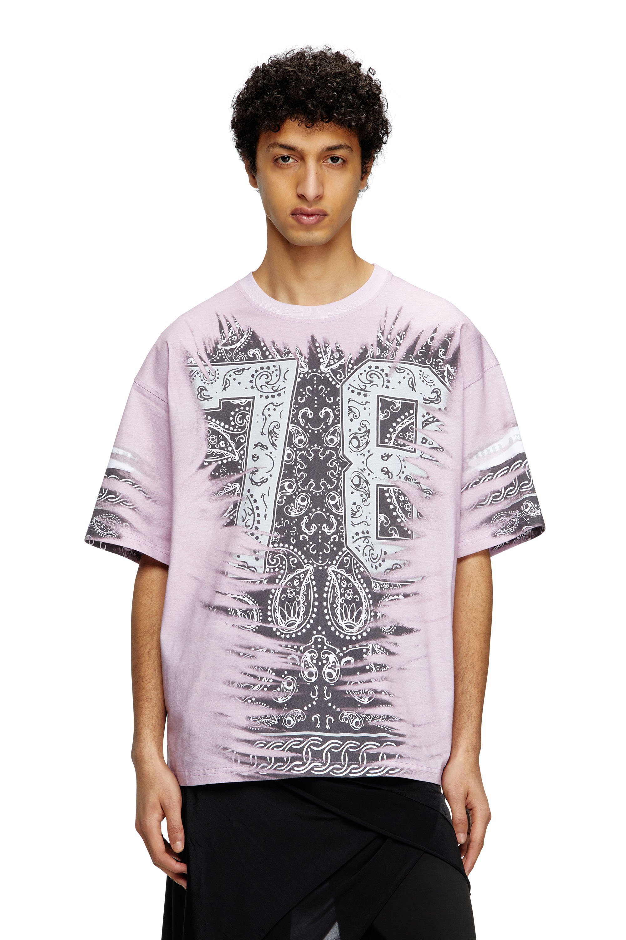 Diesel - T-BOXT-78-R1, T-shirt con stampa bandana e numero 78 Uomo in Rosa - 1