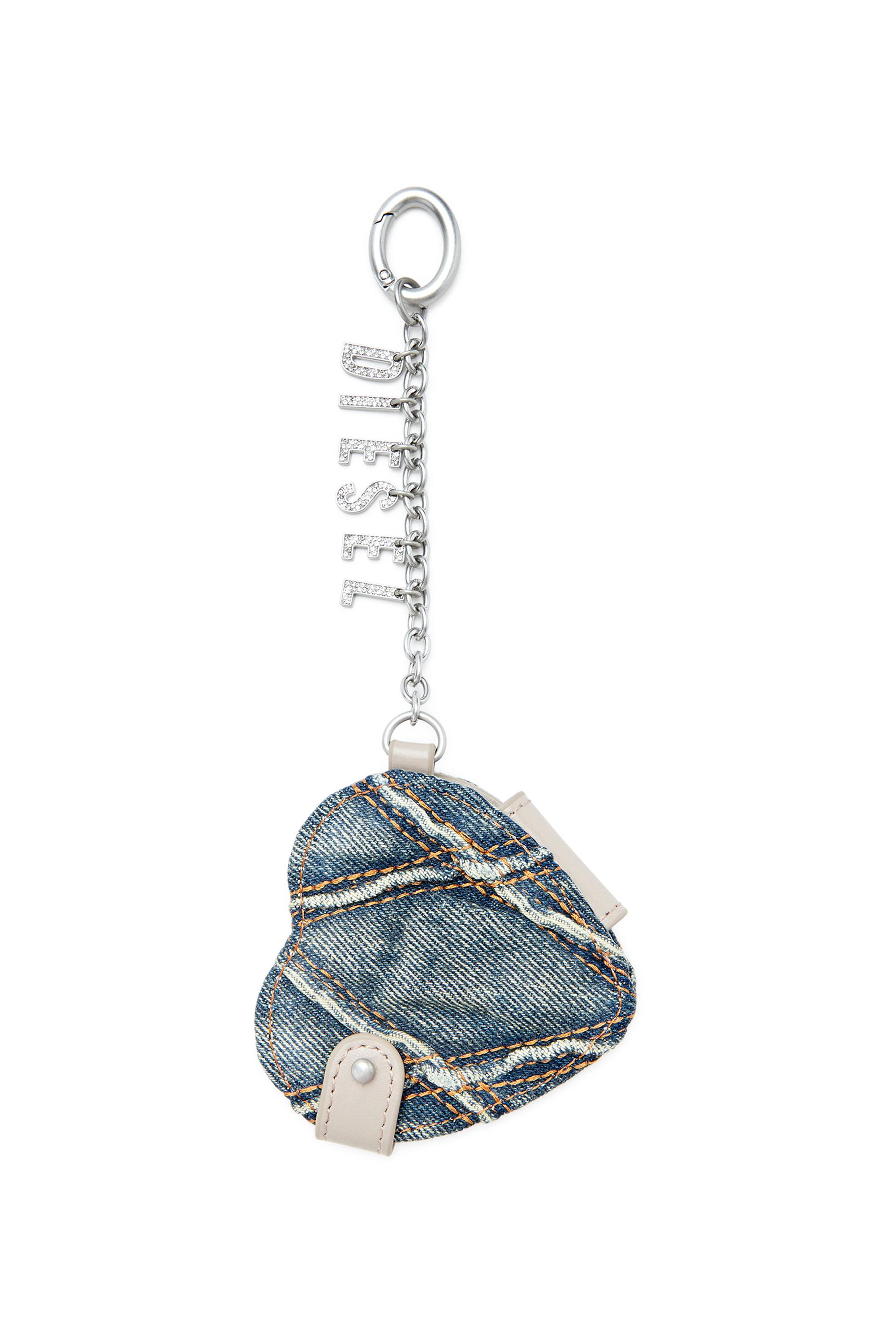 Diesel - CHARM-D MIRROR, Charm specchio in denim a rombi Donna in Argento - 1