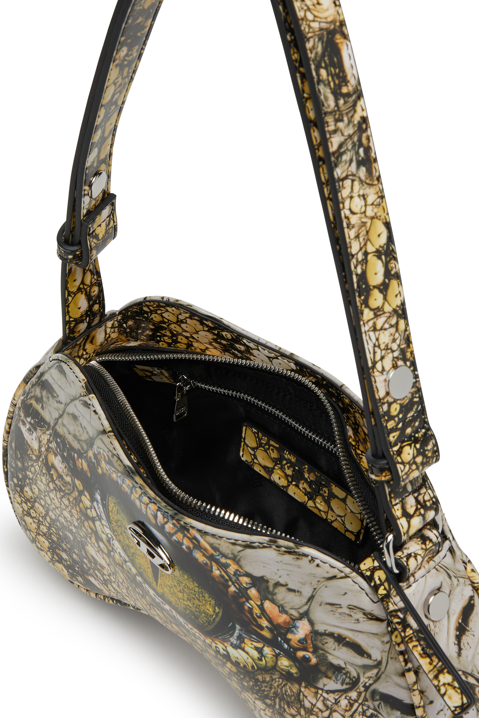 Diesel - PLAY SHOULDER, Play-Borsa a spalla lucida Donna in Giallo - 3