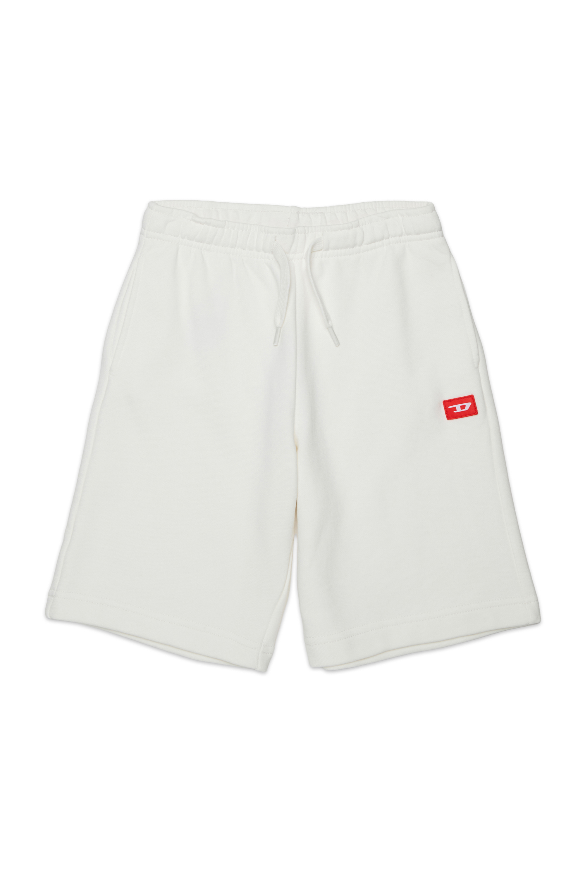 Diesel - PXGINSHORT, Pantaloncini felpati con patch logo Unisex in Bianco - 1