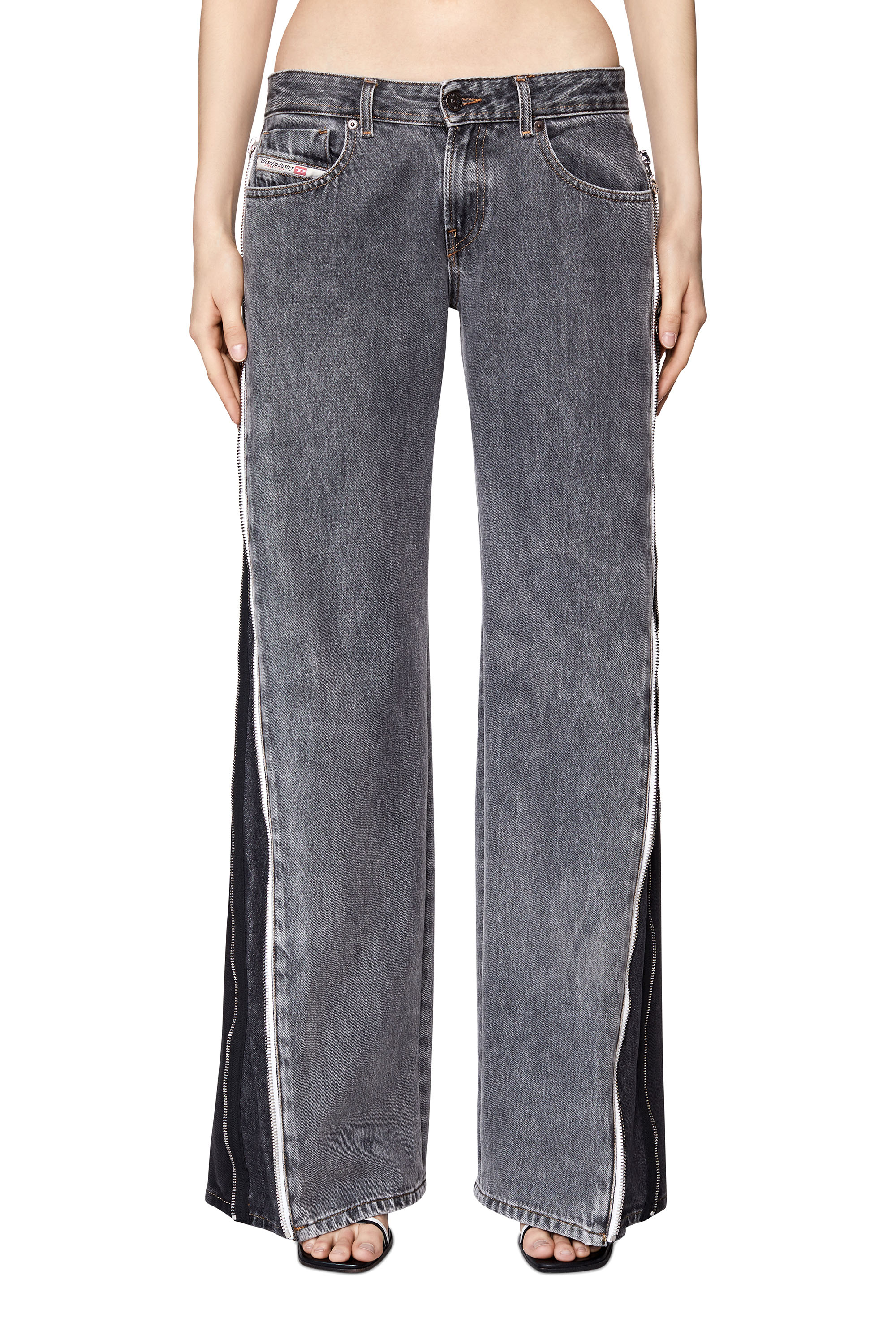 Diesel - 2002 09D18 Straight Jeans, Nero/Grigio scuro - Image 1