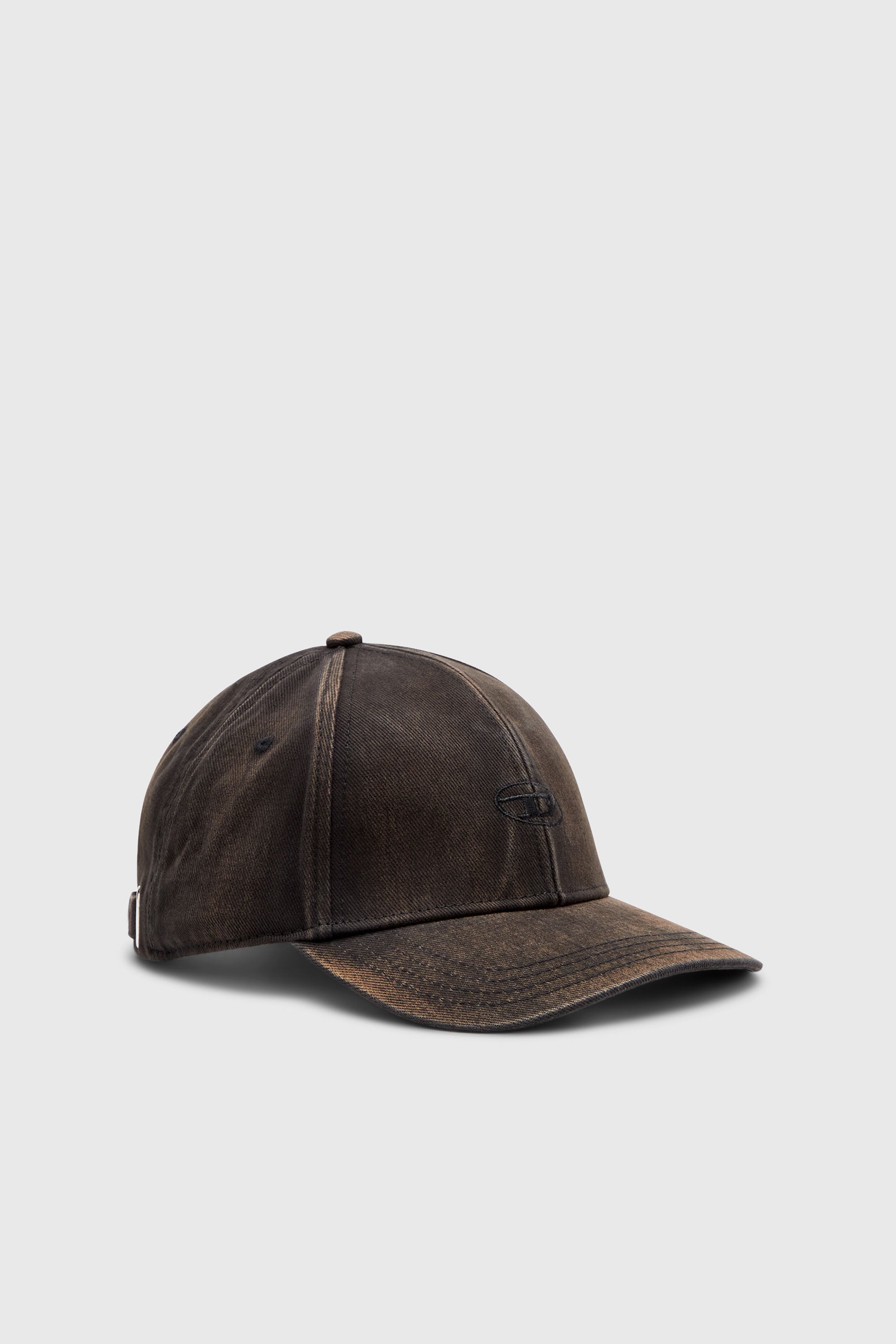 Diesel - C-RUN-WASH, Baseball cap in twill di cotone lavato Uomo in Nero - 1