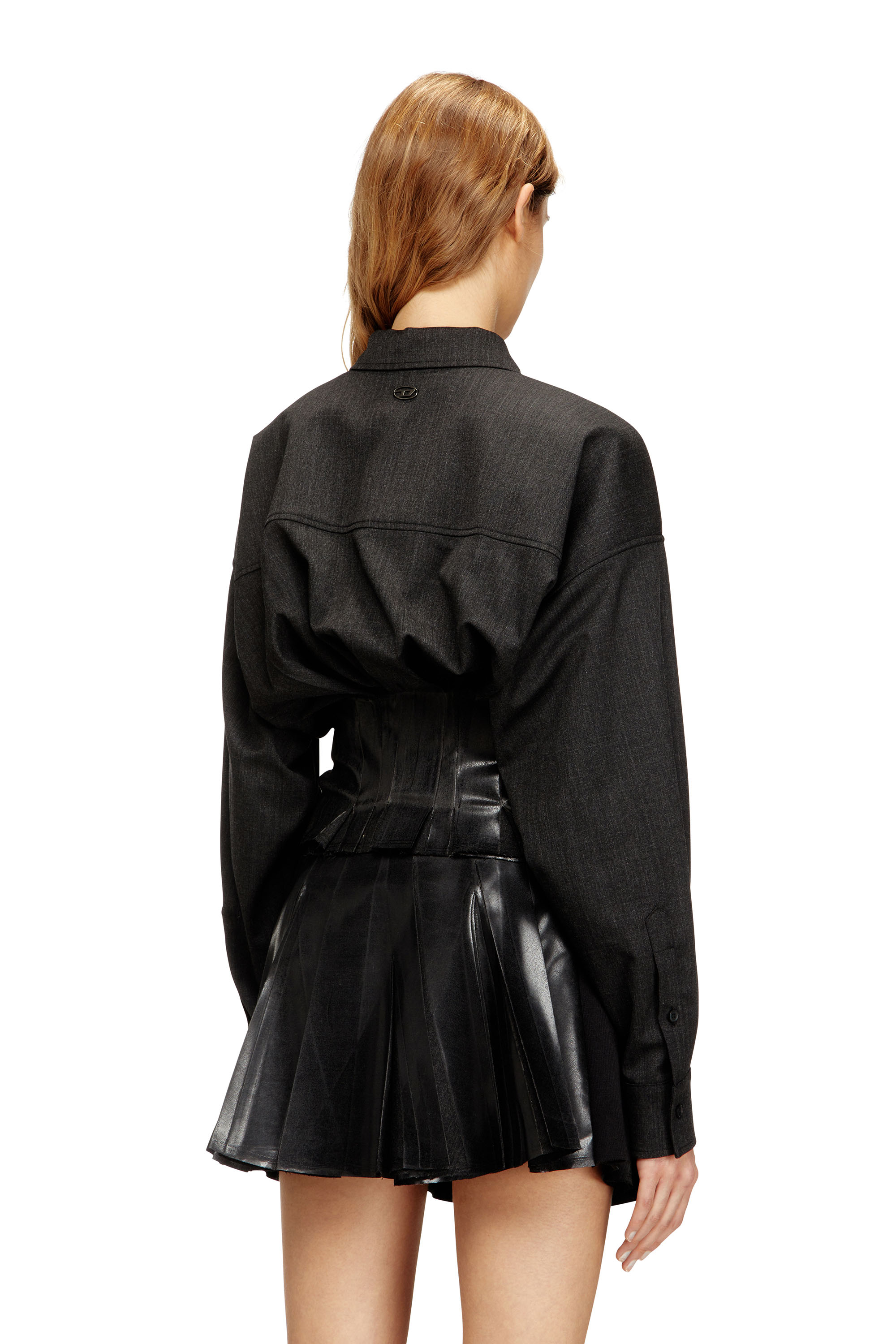 Diesel - G-ANBU, Overshirt sartoriale con pieghe coated Donna in ToBeDefined - 4