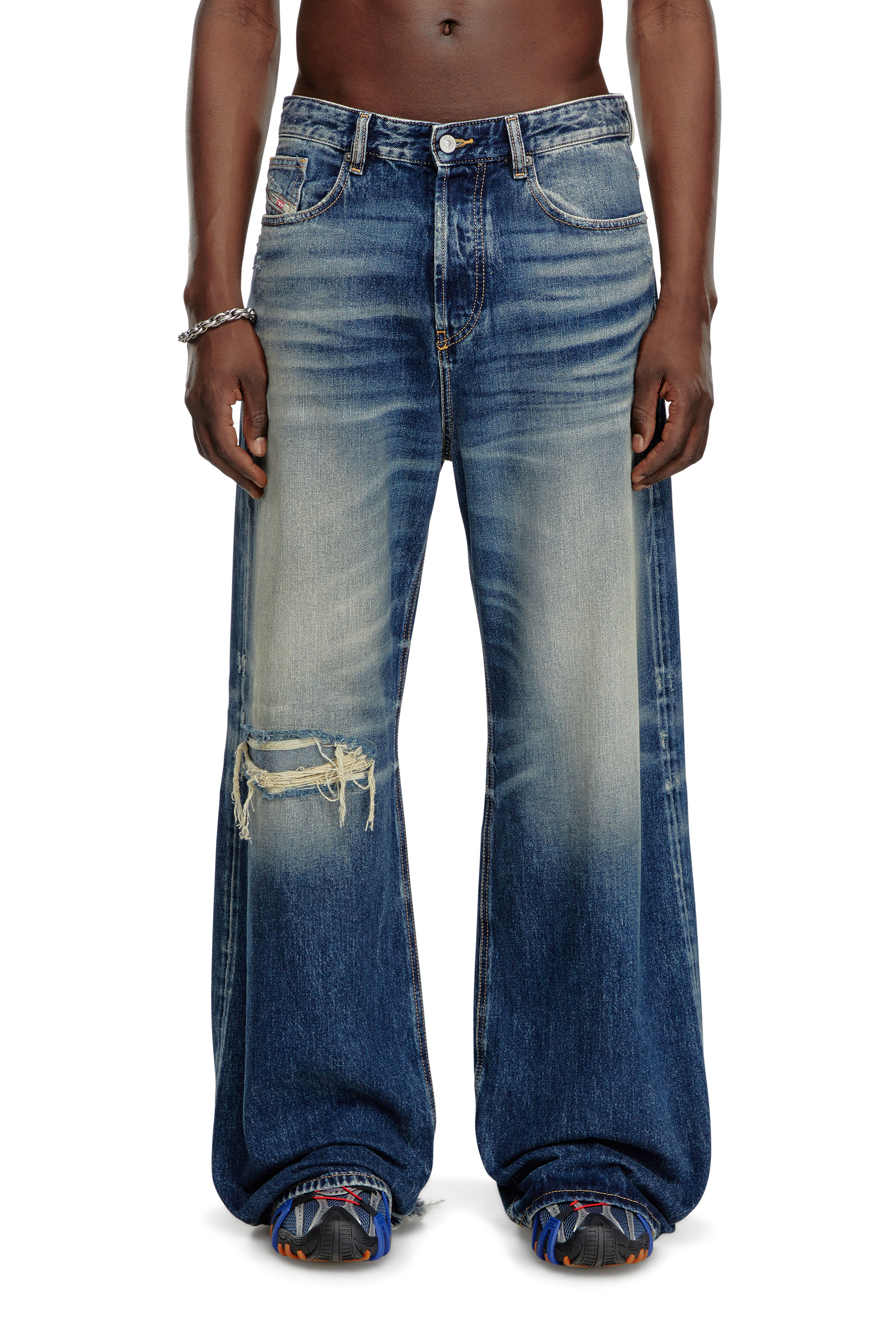 Diesel - Relaxed Jeans D-Rise 09J95 Uomo, Blu Scuro - Image 1