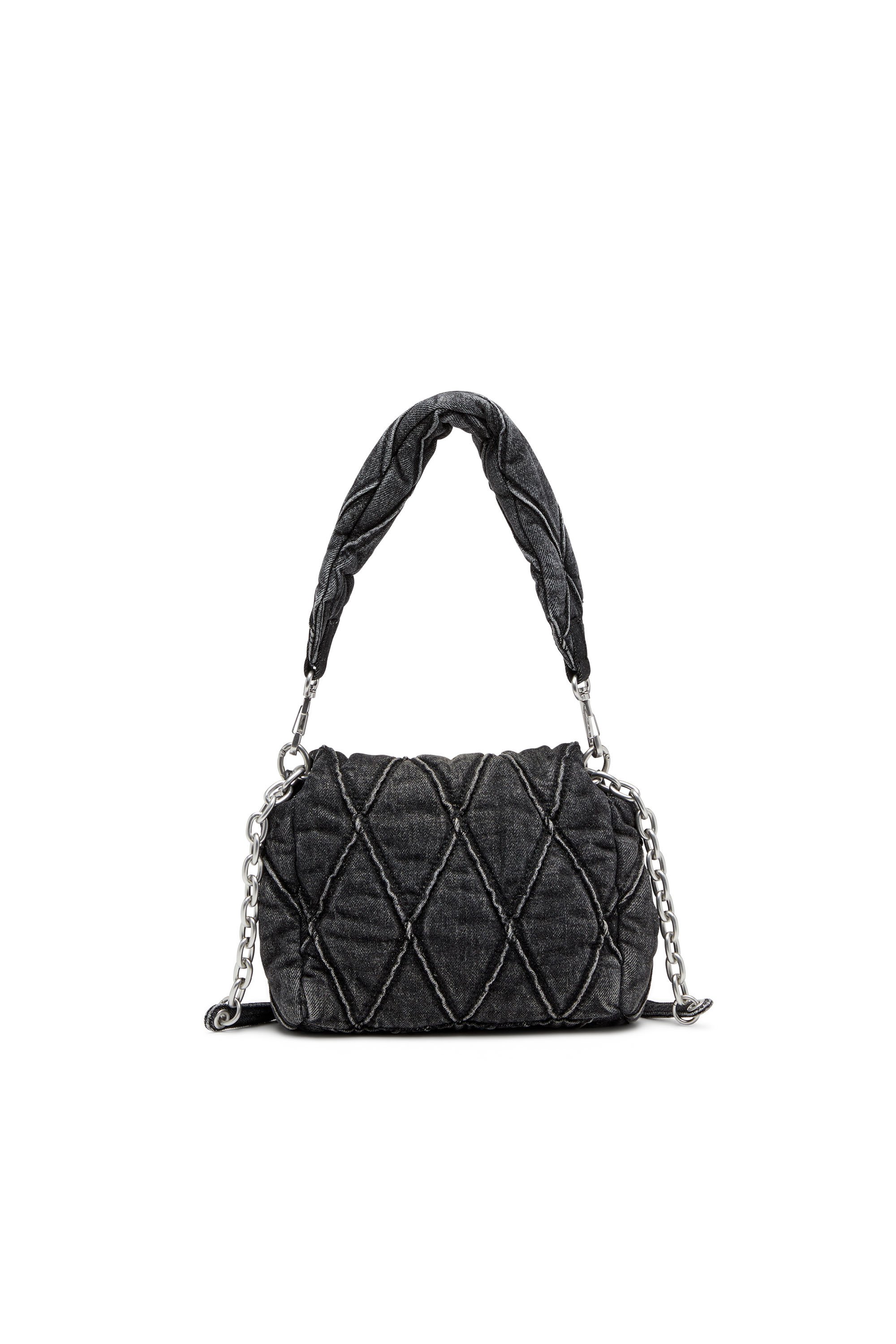 Diesel - CHARM-D SHOULDER S, Charm-D S-Borsa a spalla piccola in denim trapuntato Donna in Nero - 2