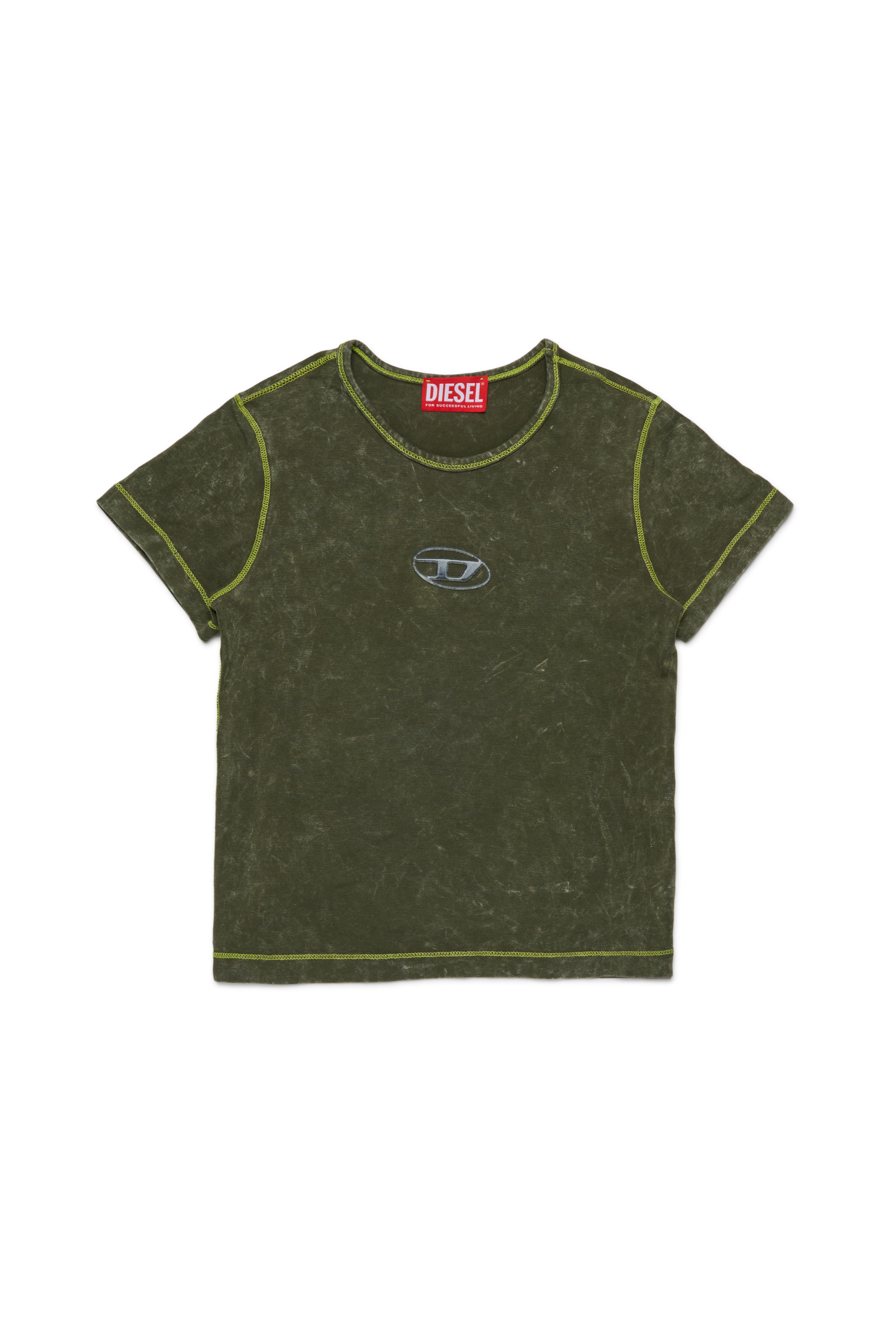 Diesel - TIPPY, T-shirt con logo frontale Donna in Verde - 1