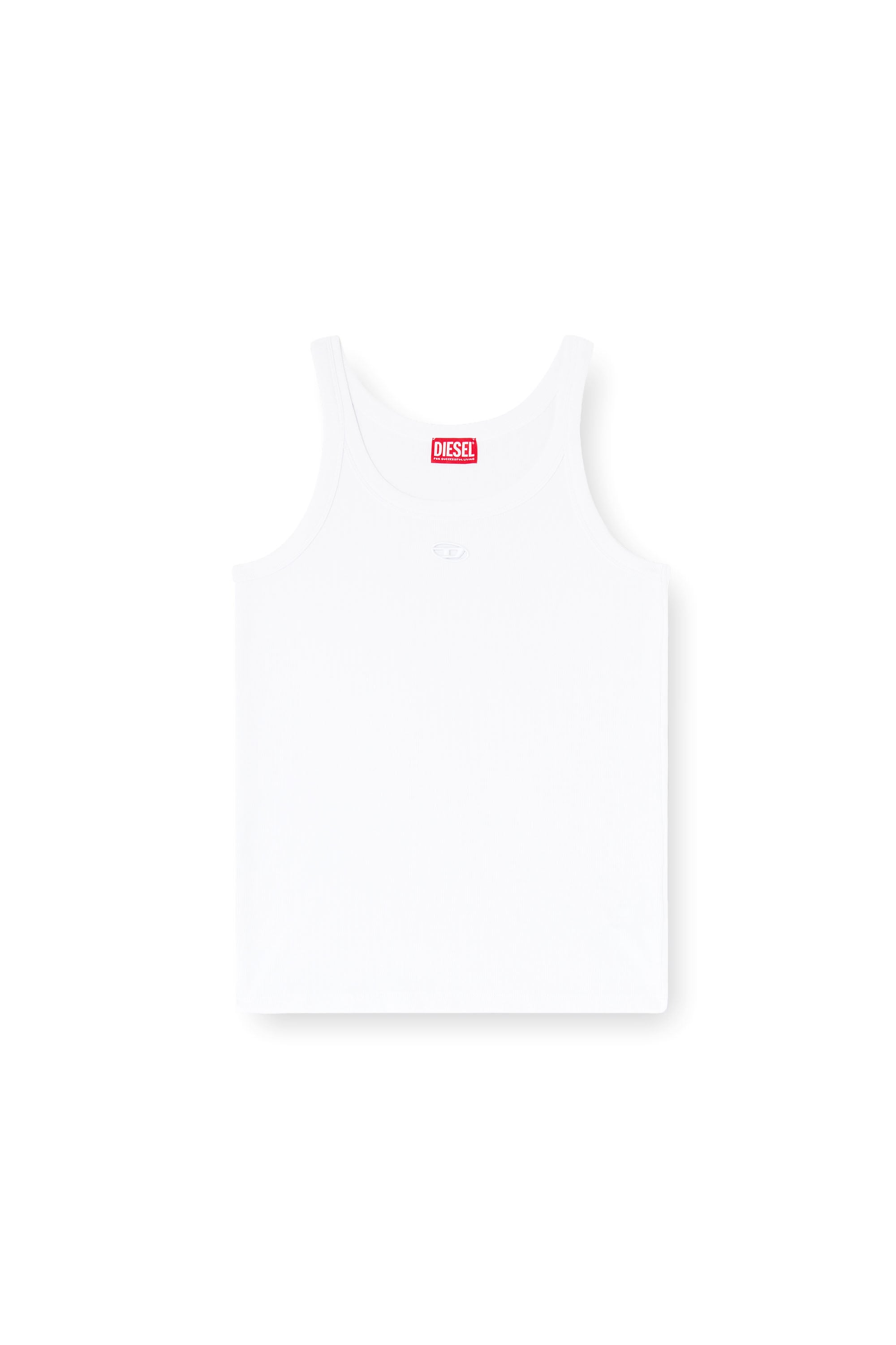 Diesel - T-WIFE-DCO, Canotta slim in cotone con logo Oval D Uomo in Bianco - 3