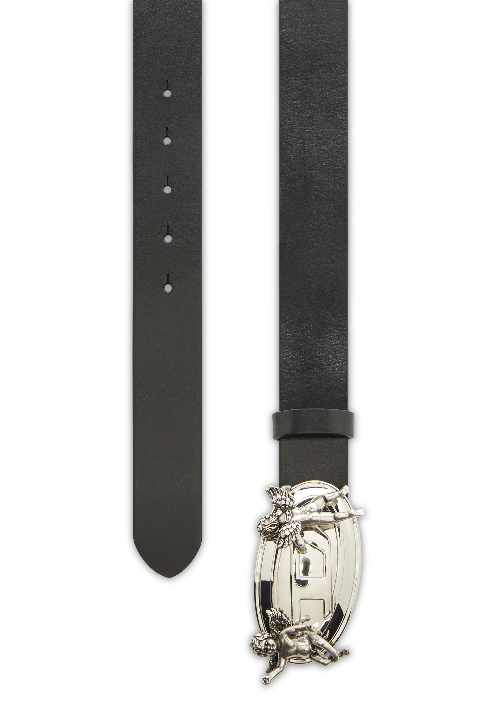 Diesel - B-OVAL ANGELS 35, Cintura 3,5 cm in pelle con fibbia Oval D cherubino Donna in Nero - 2