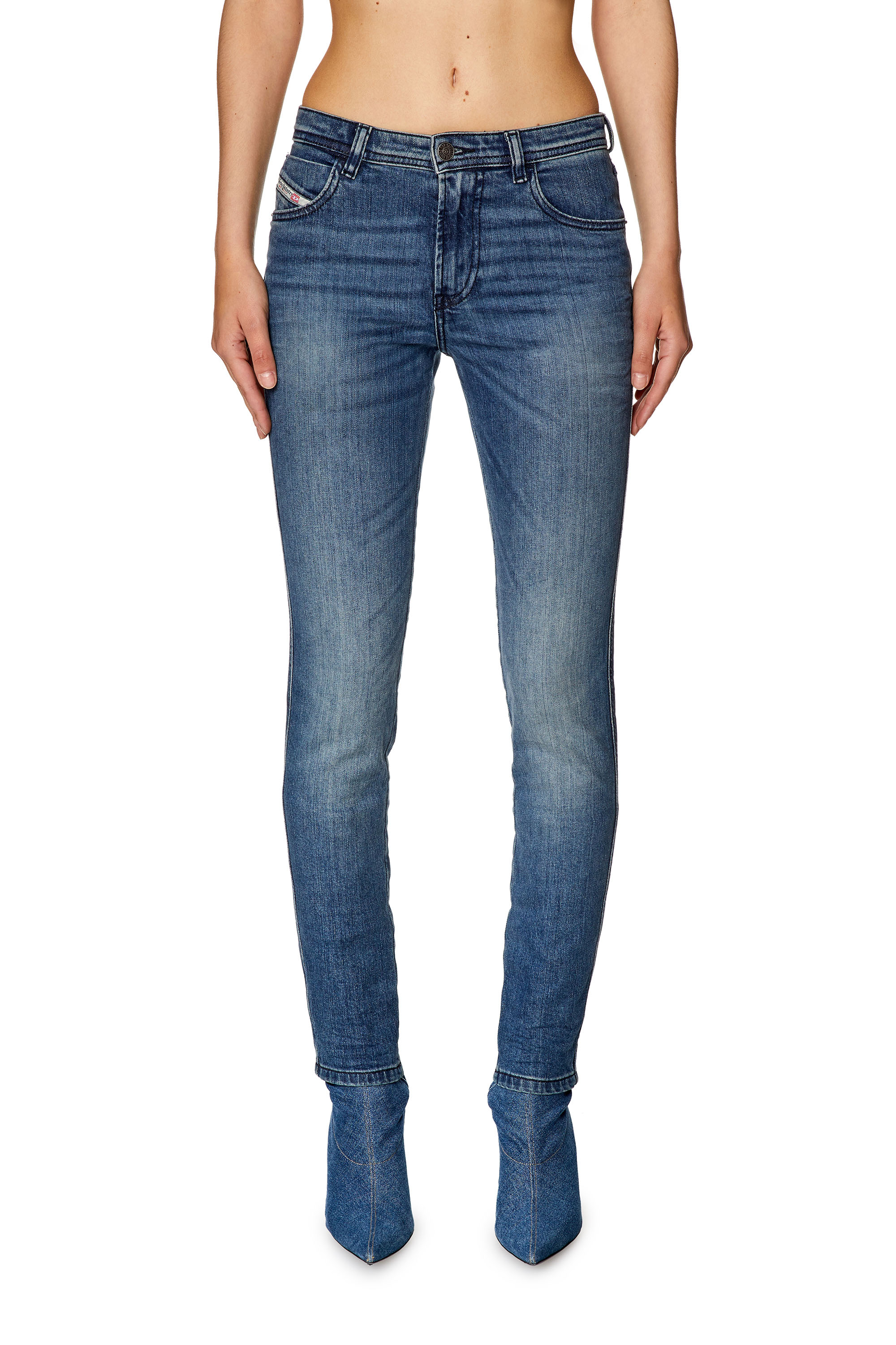 Diesel - 2015 Babhila 0LICM Skinny Jeans, Blu medio - Image 1