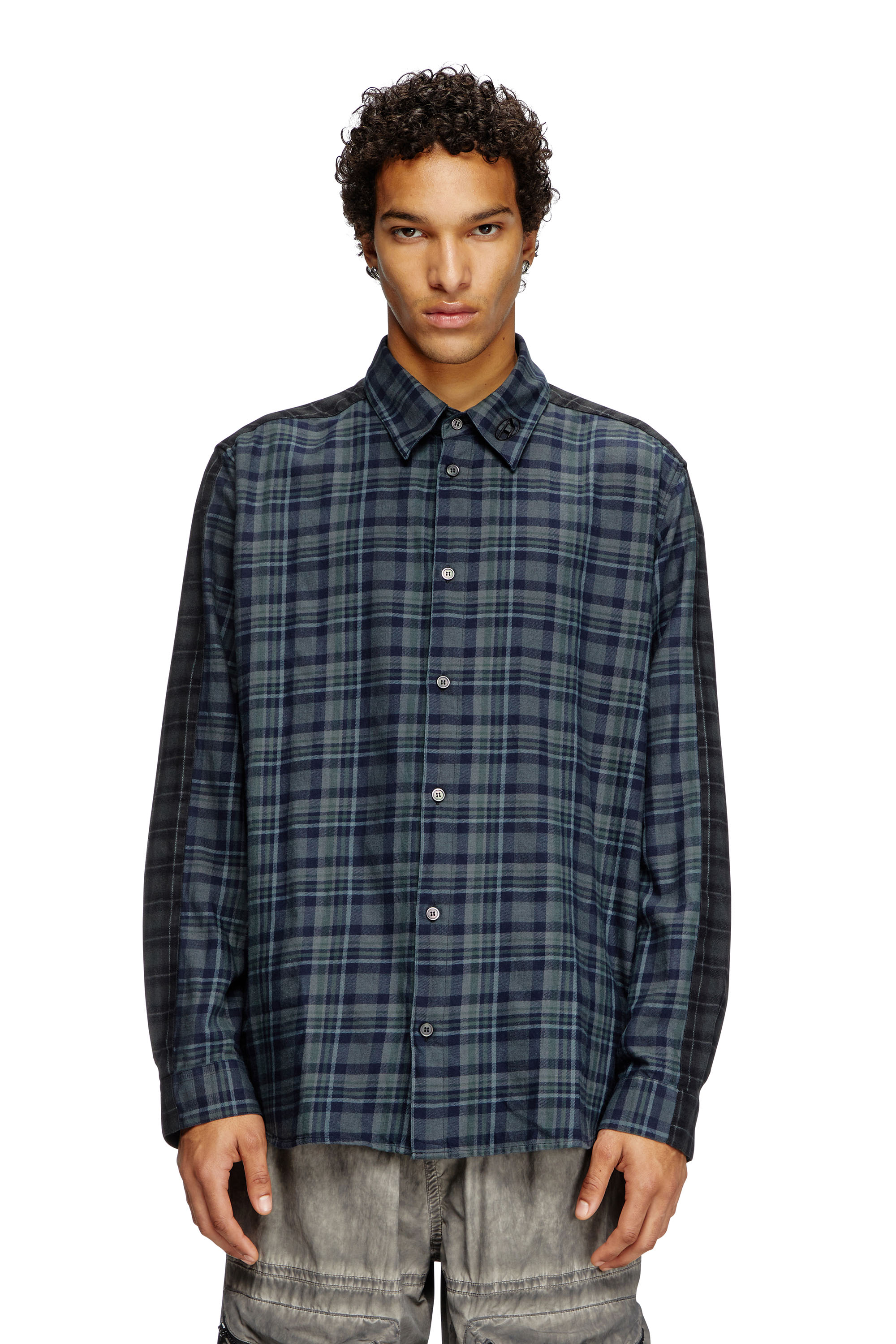 Diesel - S-SIMPLY-CHECK, Camicia in flanella con doppio check Uomo in Multicolor - 1