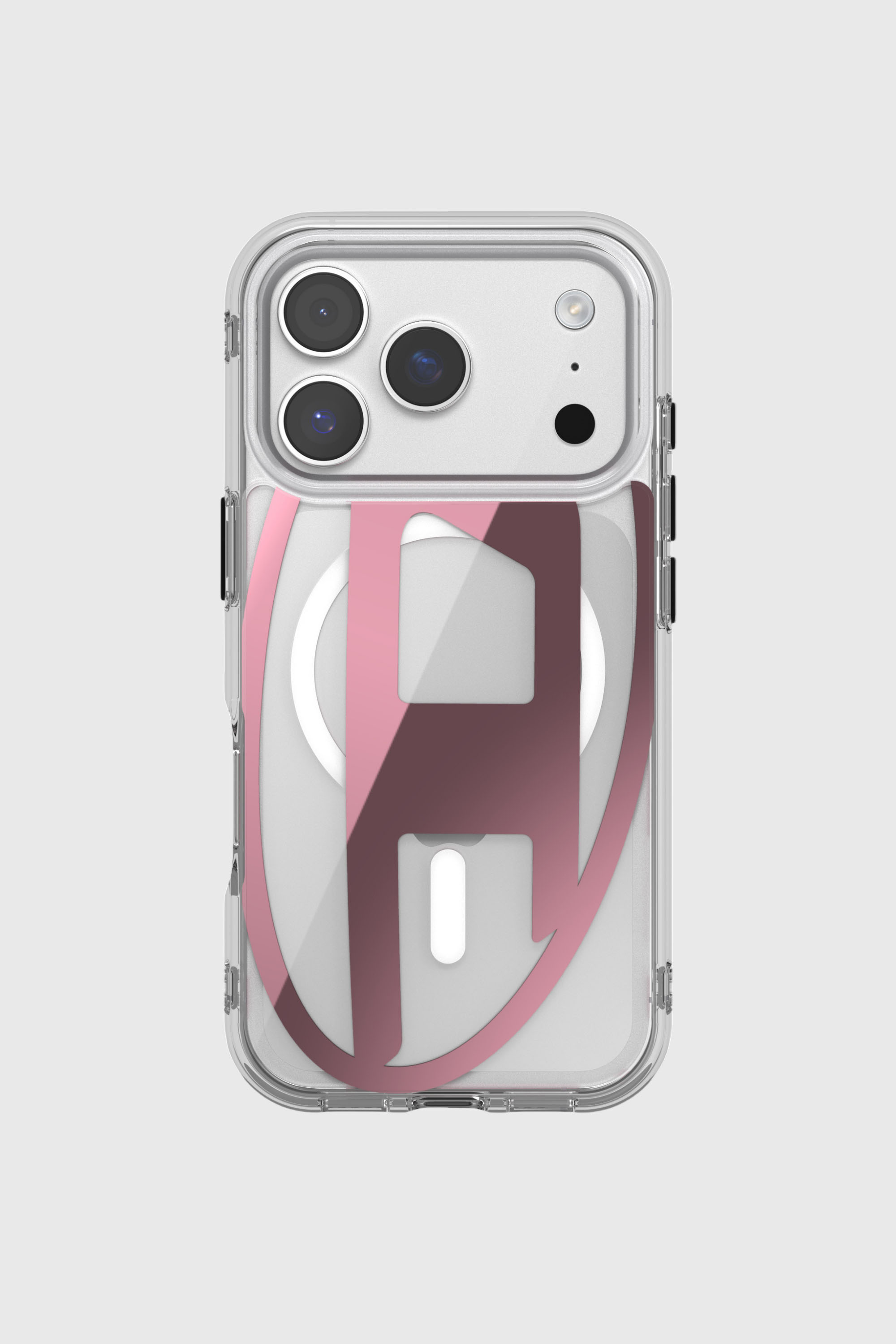 Diesel - 60421 AOP CASE, Custodia metallica Oval D con Magsafe per iPhone 17 Pro Unisex in Rosa - 2