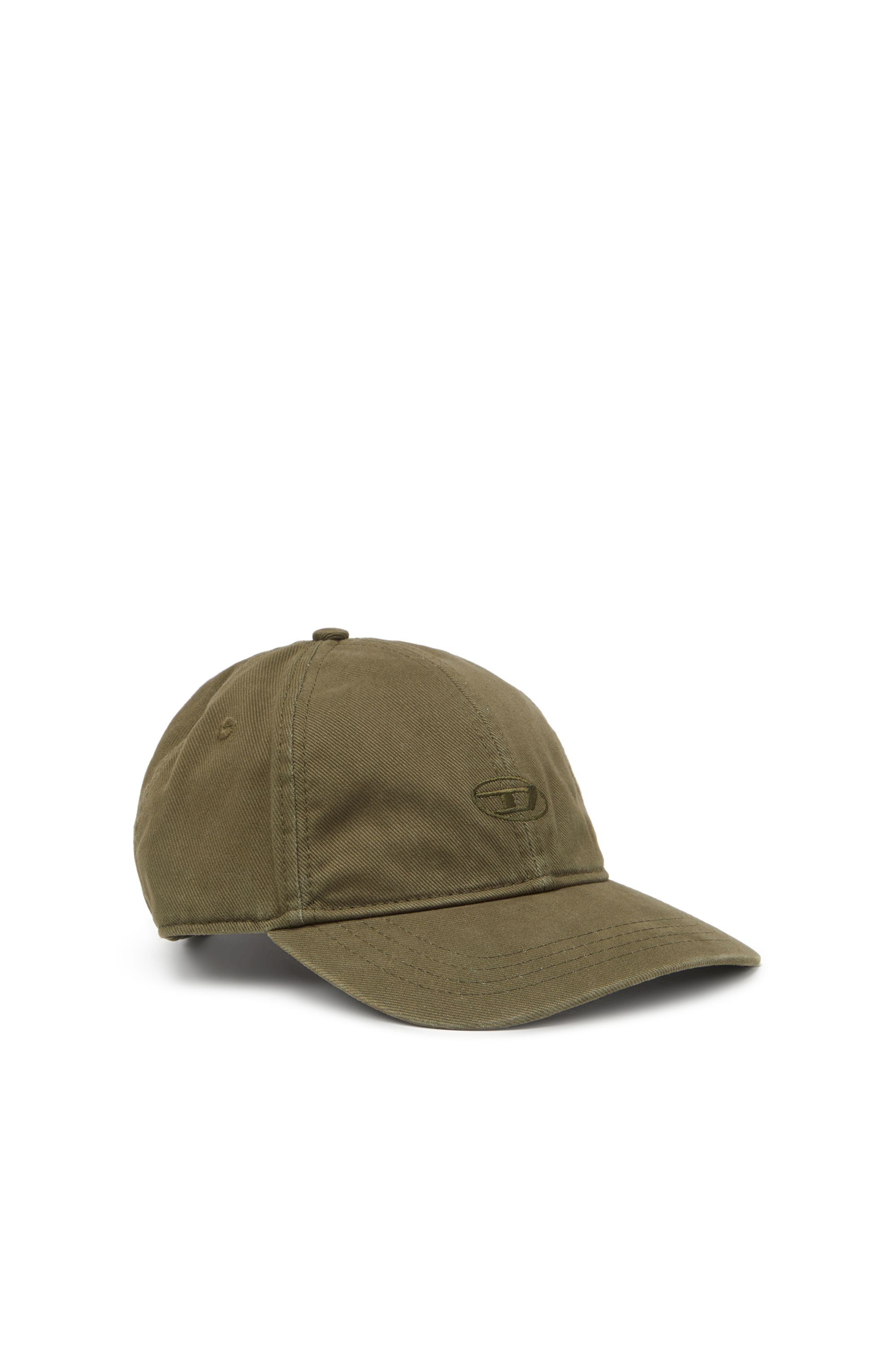 Diesel - C-RUN-WASH, Baseball cap in twill di cotone lavato Uomo in Verde - 1