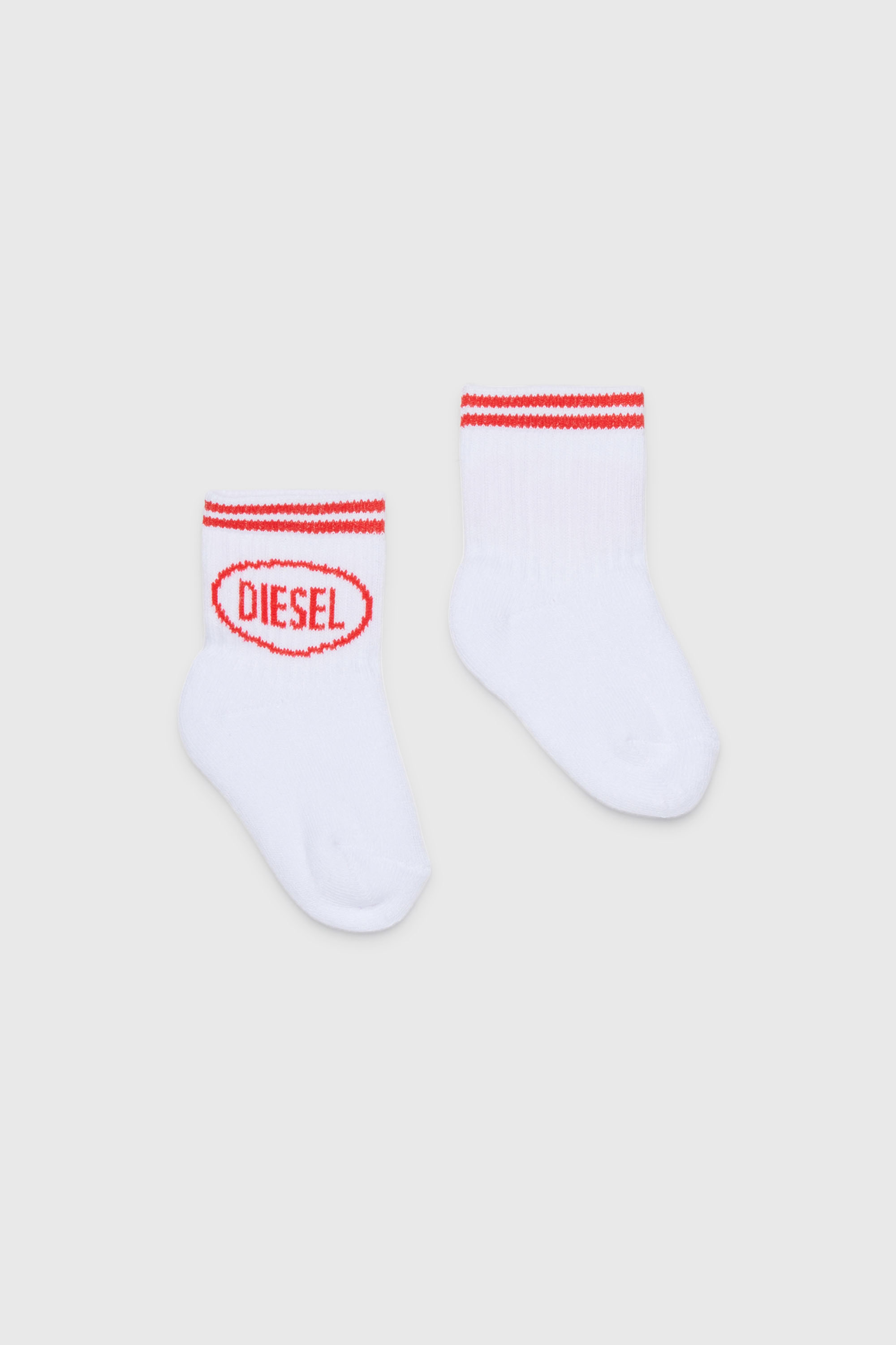 Diesel - ZOLPYB, Calzini in cotone con polsini a righe Unisex in Multicolor - 1