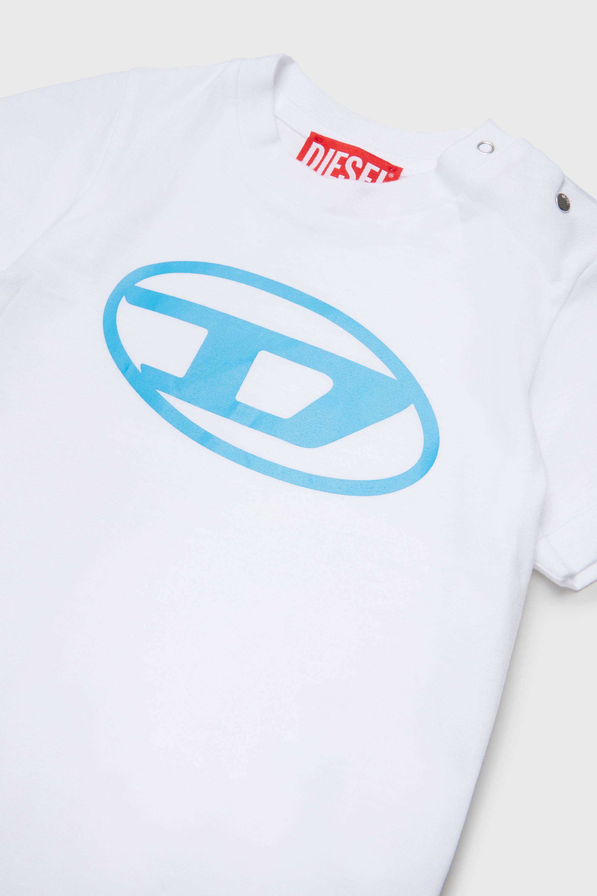 Diesel - TIELB, T-shirt in cotone con stampa Oval D Uomo in Bianco - 3