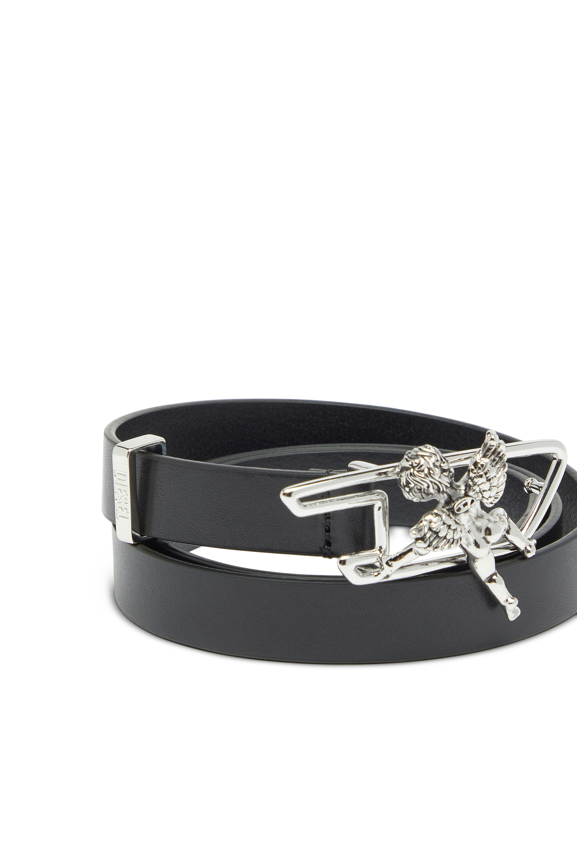 Diesel - B-D LINE W ANGEL 20, Cintura 2 cm in pelle con fibbia D cherubino Donna in Nero - 3