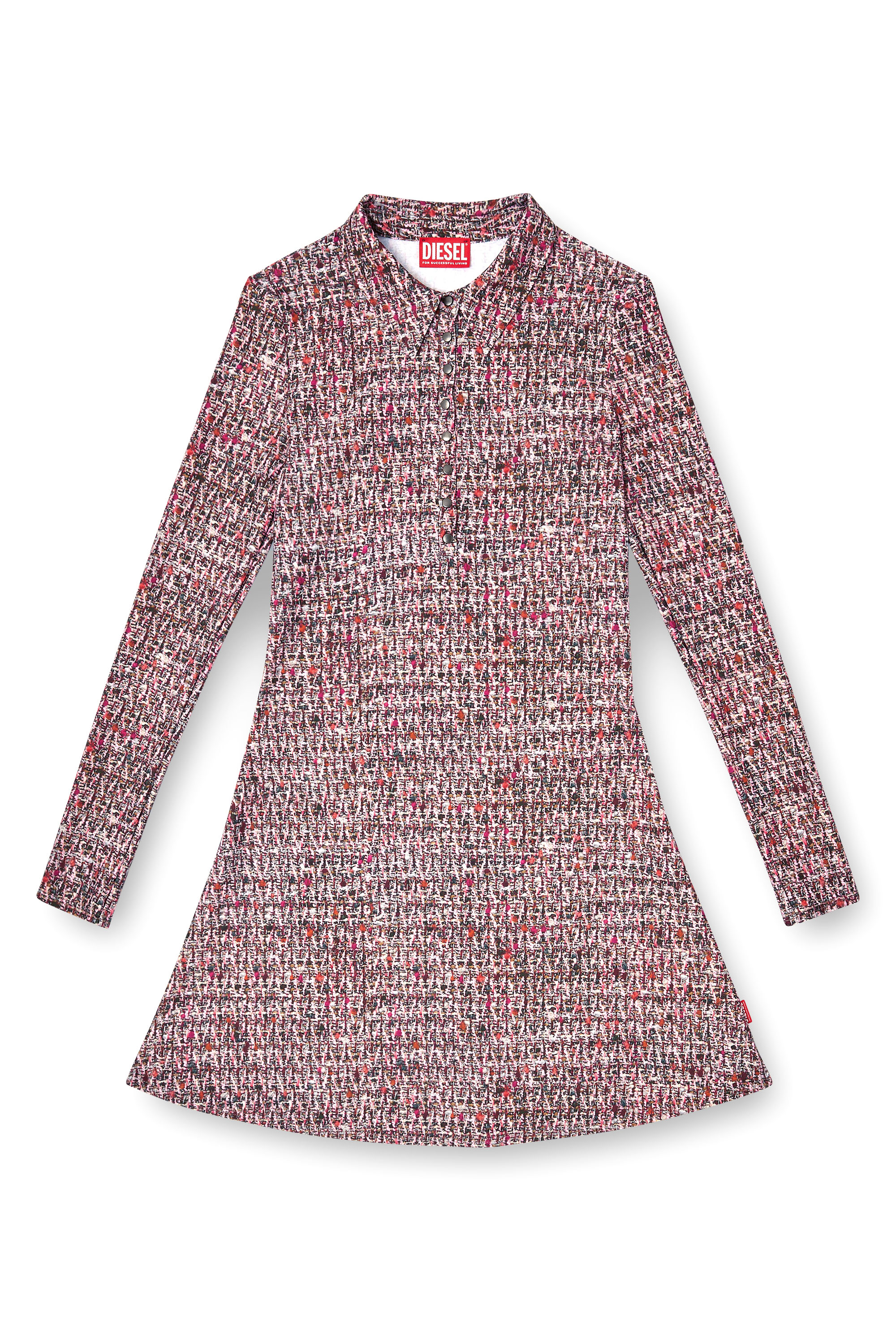 Diesel - D-POLYNA, Abito in lycra con stampa bouclé Donna in Rosa - 3