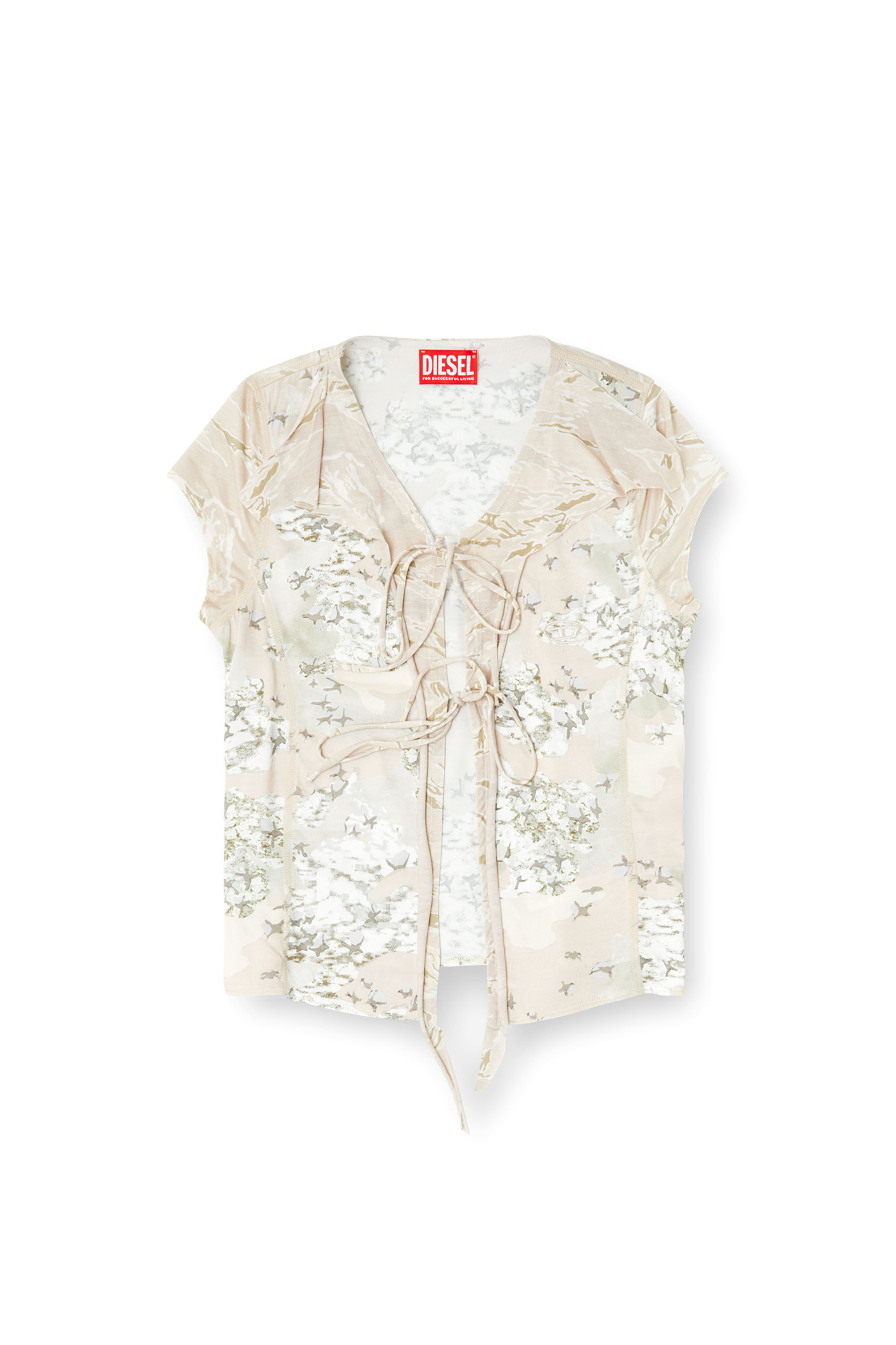 Diesel - T-AFRYMY, Top con stampe camouflage Donna in Beige - 3