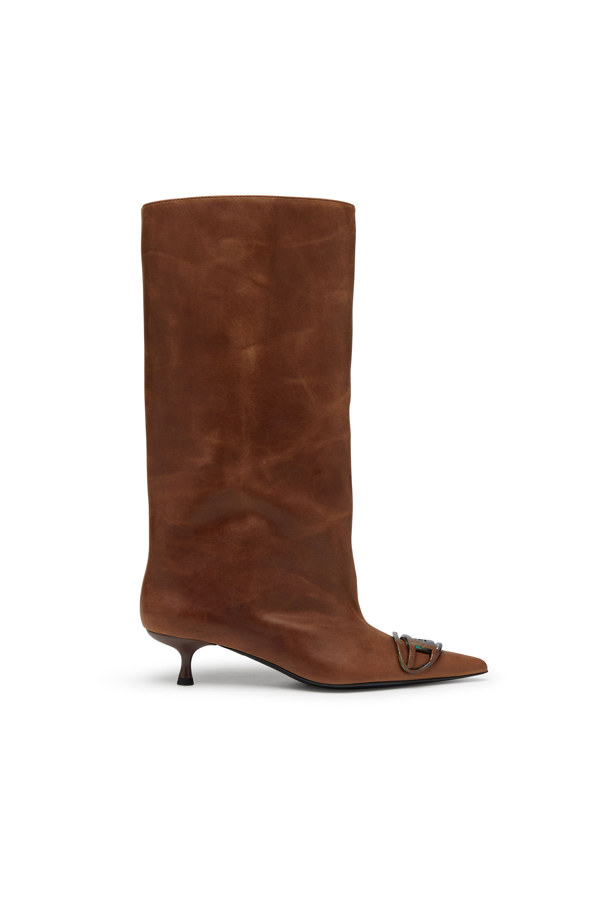 Diesel - D-VENUS 40 KB TUBE, D-Venus-Stivali al ginocchio in pelle oliata Donna in Marrone - 1