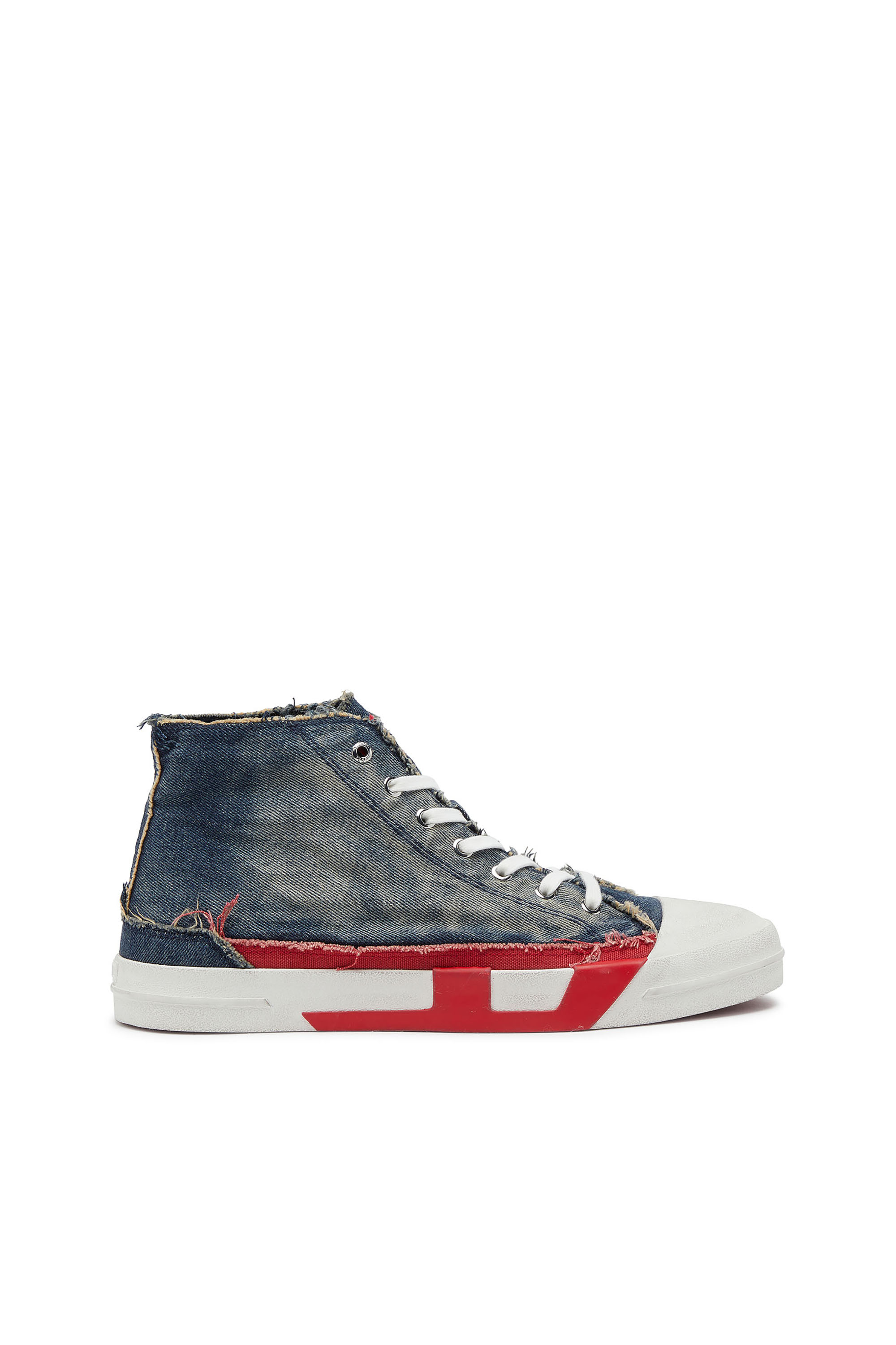 Diesel - S-D-VERSE MID II, S-D-Verse-Sneaker high-top in denim con logo D Uomo in Blu - 1