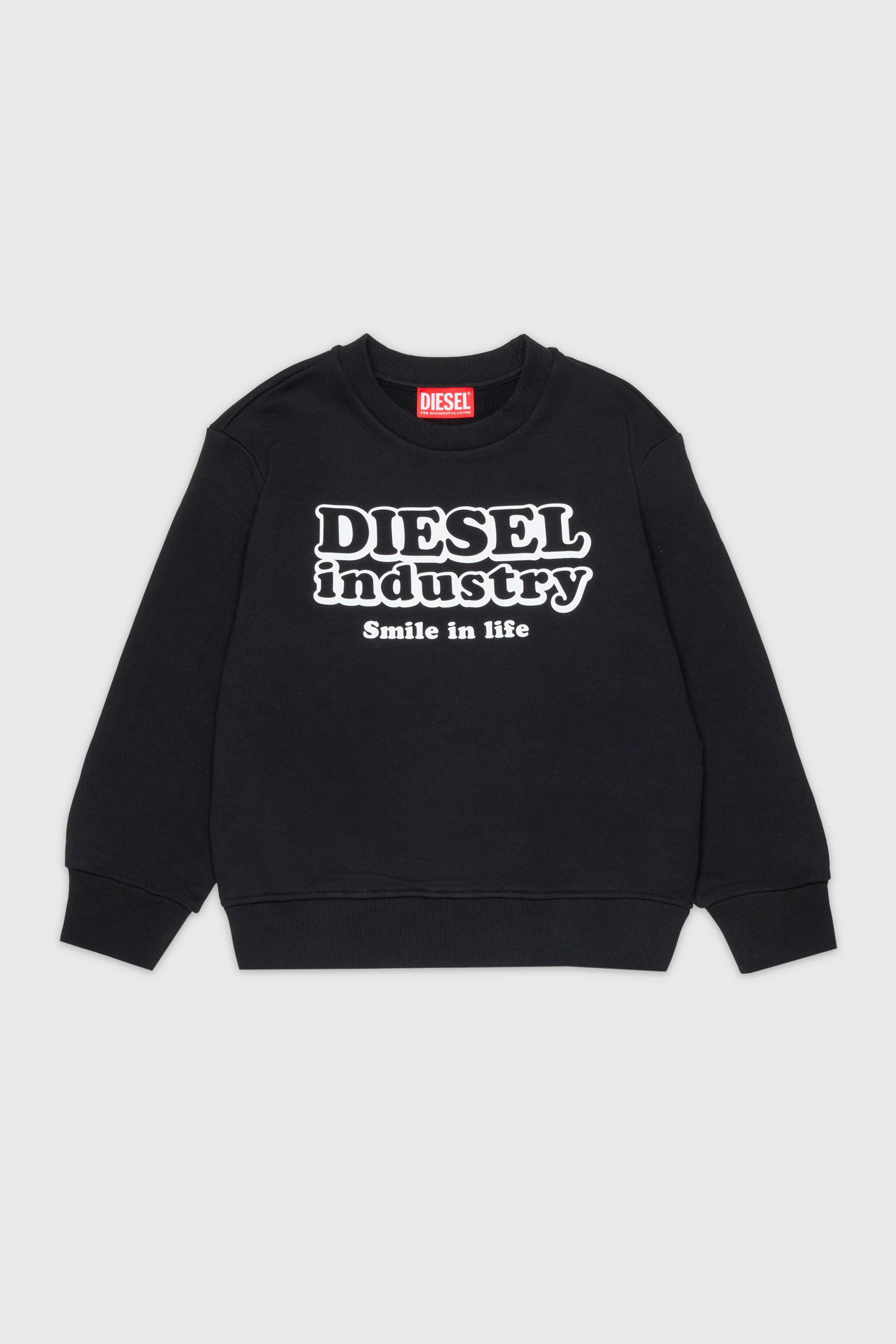 Diesel - SLODIM OVER, Felpa con stampa Diesel Industry Uomo in Nero - 1
