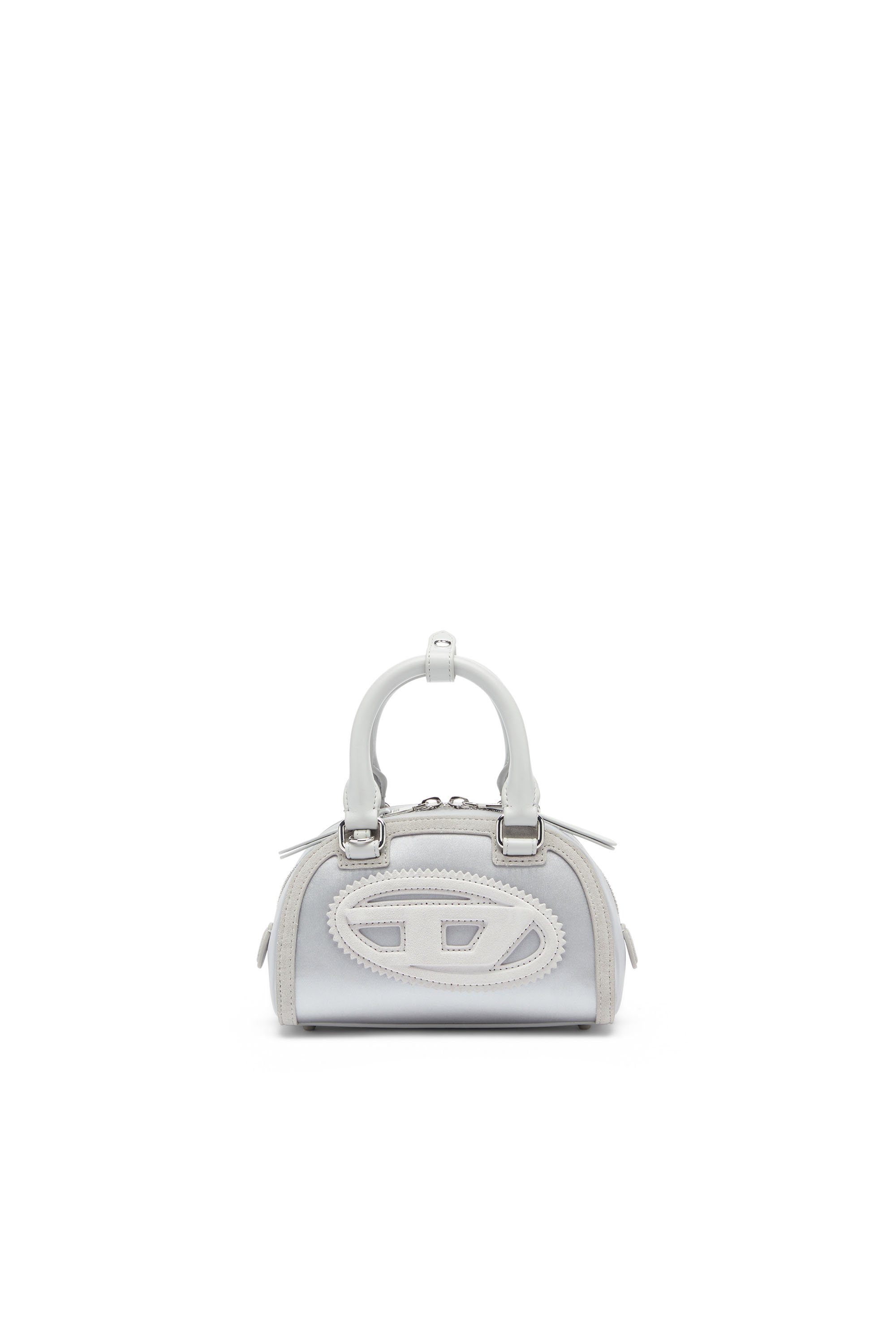 Diesel - 1DR DOME CROSSBODY, 1DR Dome - Borsa bowling mini in raso e scamosciato Donna in Argento - 2