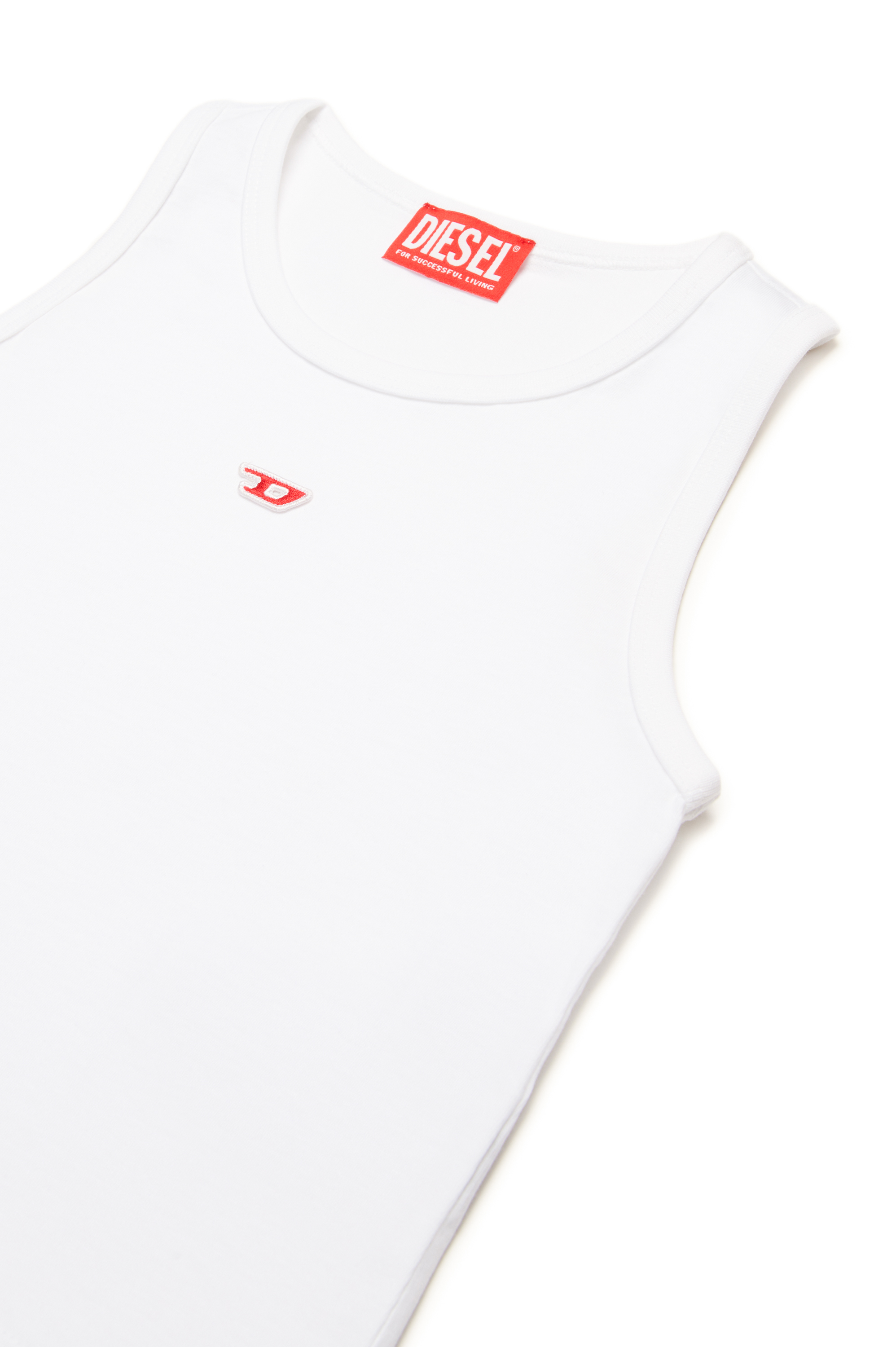 Diesel - TASPYRD, Woman's Tank top with D logo patch in White - 3