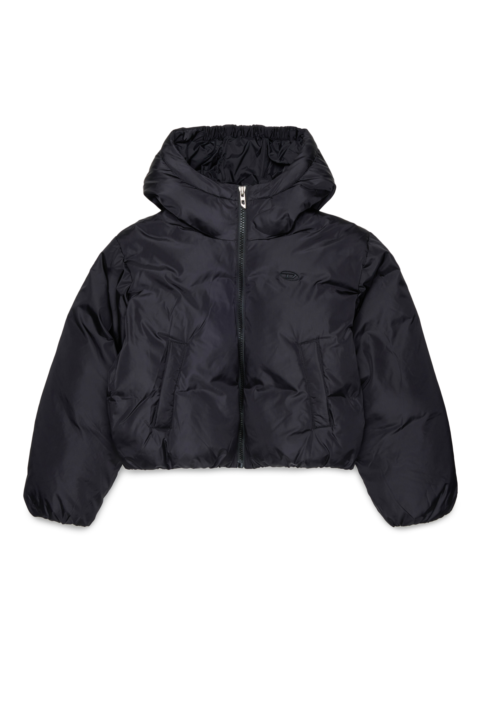 Diesel - JELKYM, Woman's Hooded puffer jacket in Black - 1