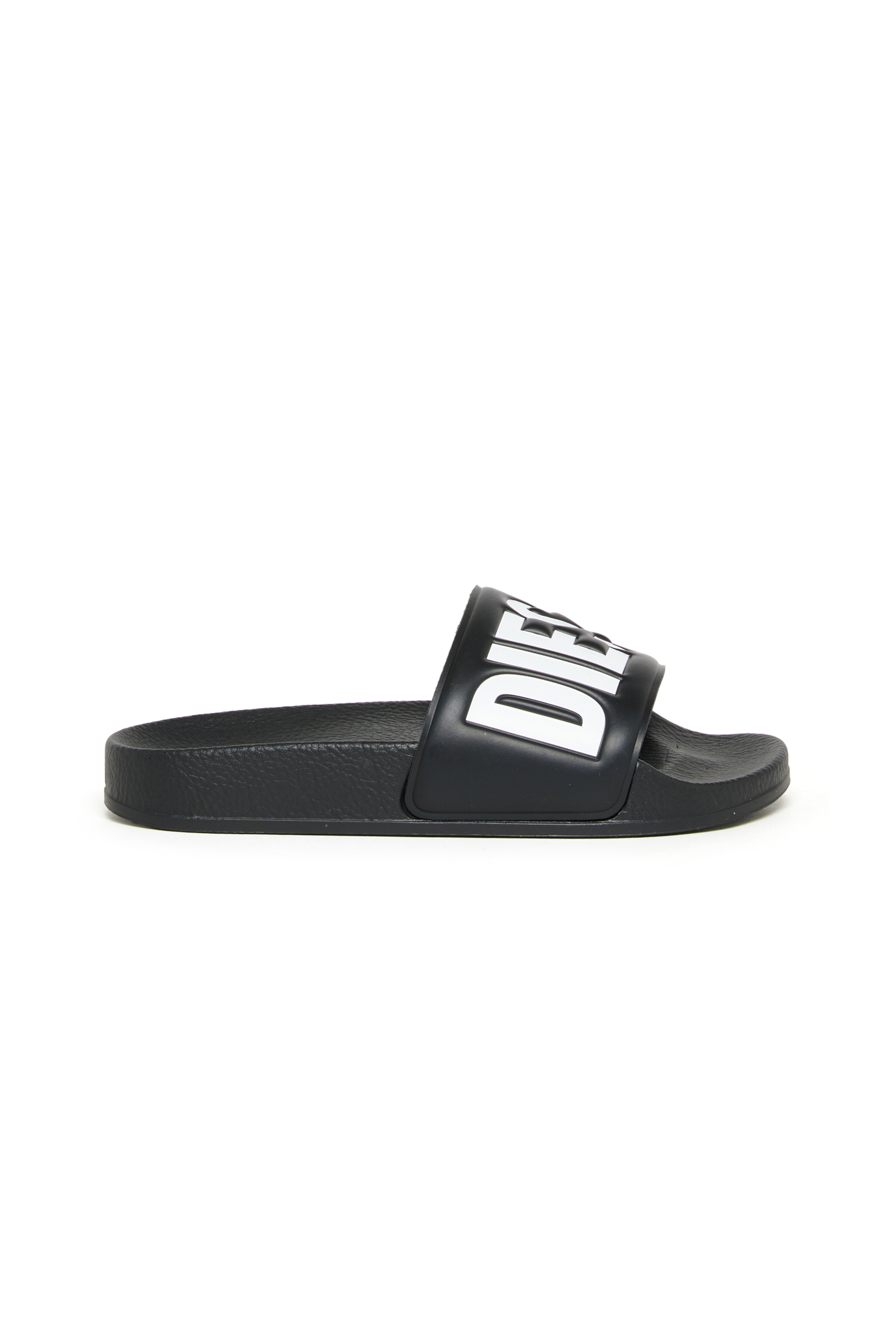 Diesel - SA-BWBISQOF, Sa-Bwbisqof-Slides con logo goffrato Unisex in Nero - 1