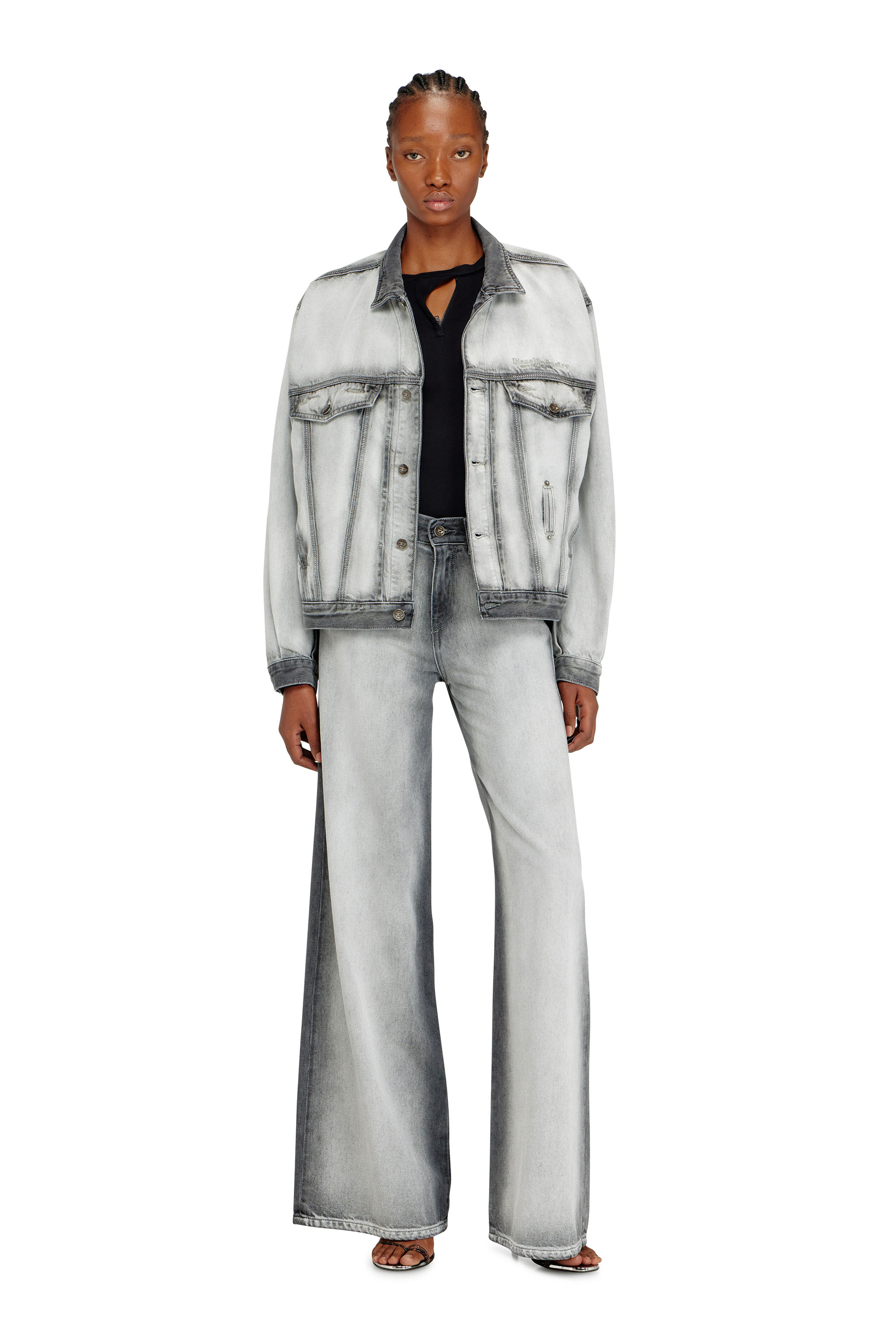 Diesel - D-DENVER-FSI, Giacca trucker in denim skeleton Unisex in Grigio - 2