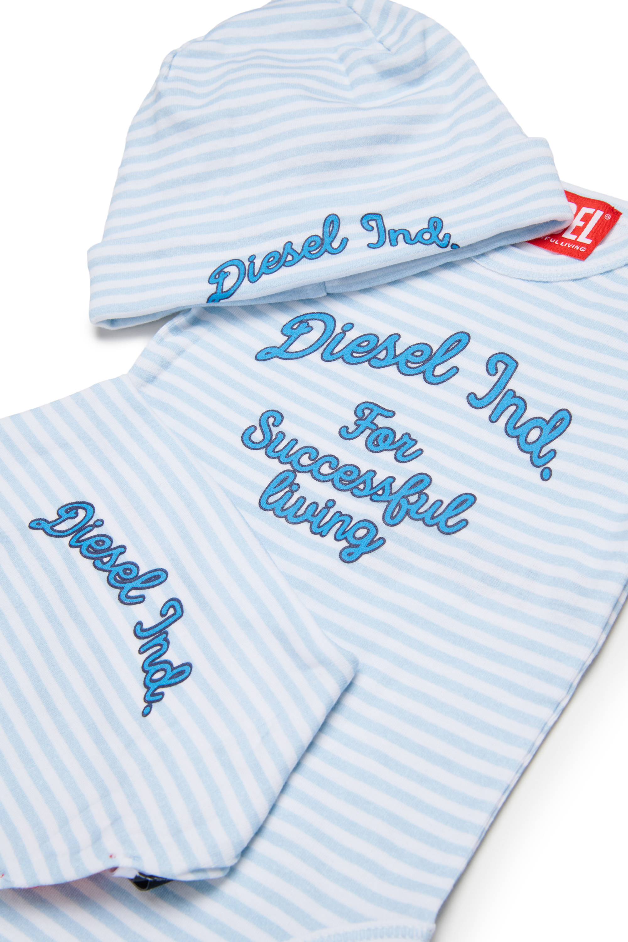 Diesel - USPELBOX-NB, Set regalo per neonati in cotone a righe Unisex in Blu - 3