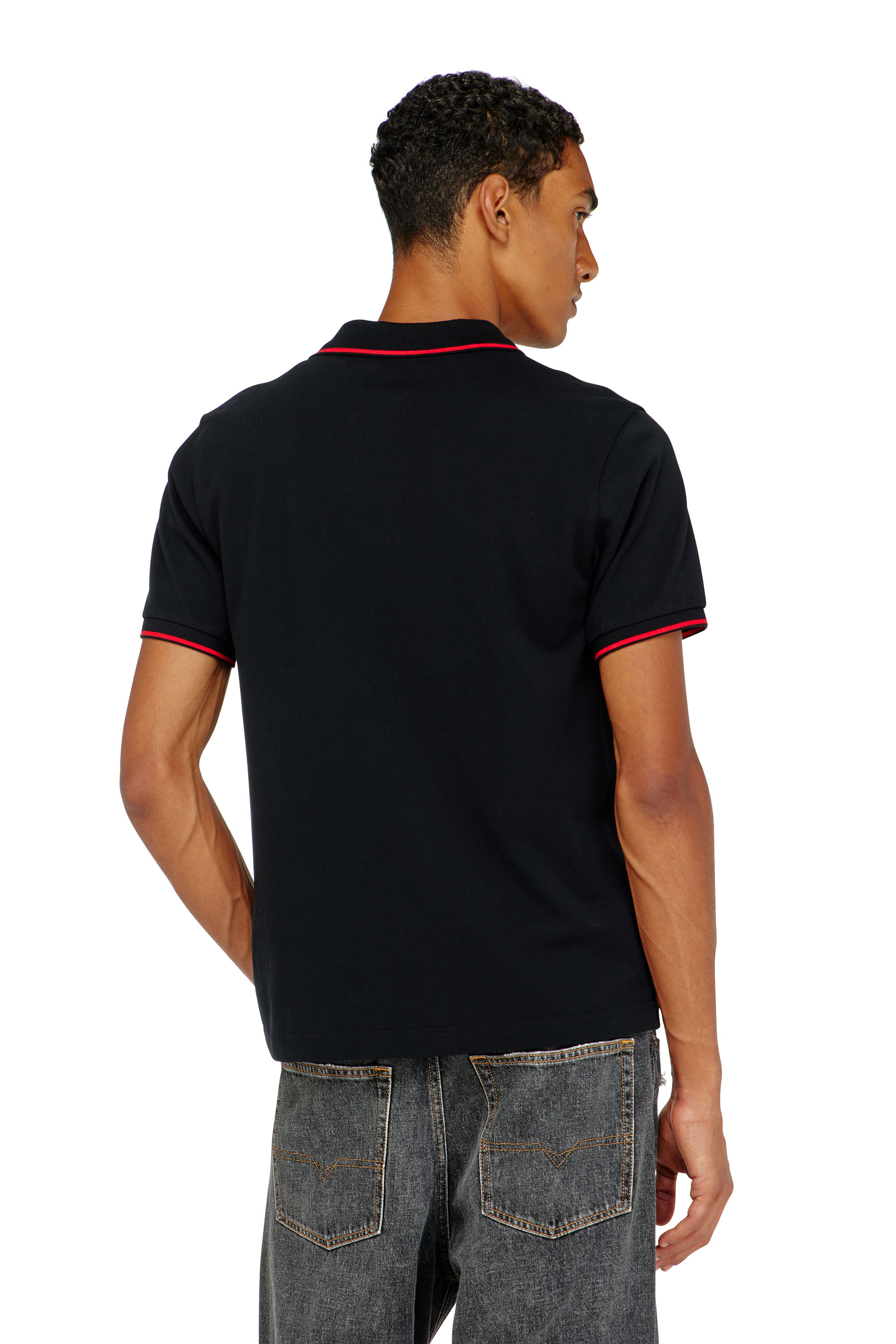 Diesel - T-FERRY-MICRODIV, Polo con micro ricamo Diesel Uomo in Nero - 4