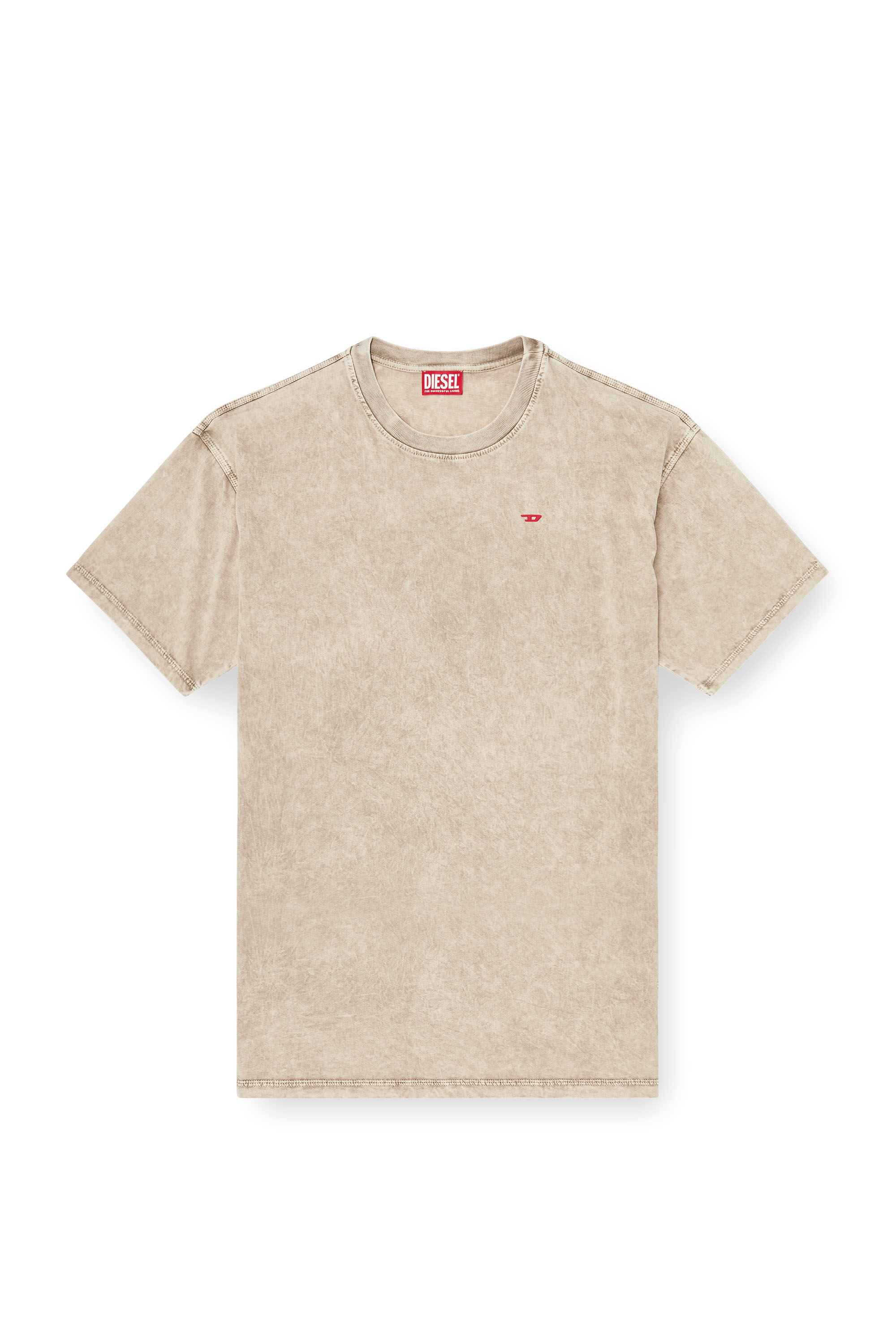 Diesel - T-BOXT-AA14, T-shirt in cotone con effetto lavorato Uomo in Beige - 3