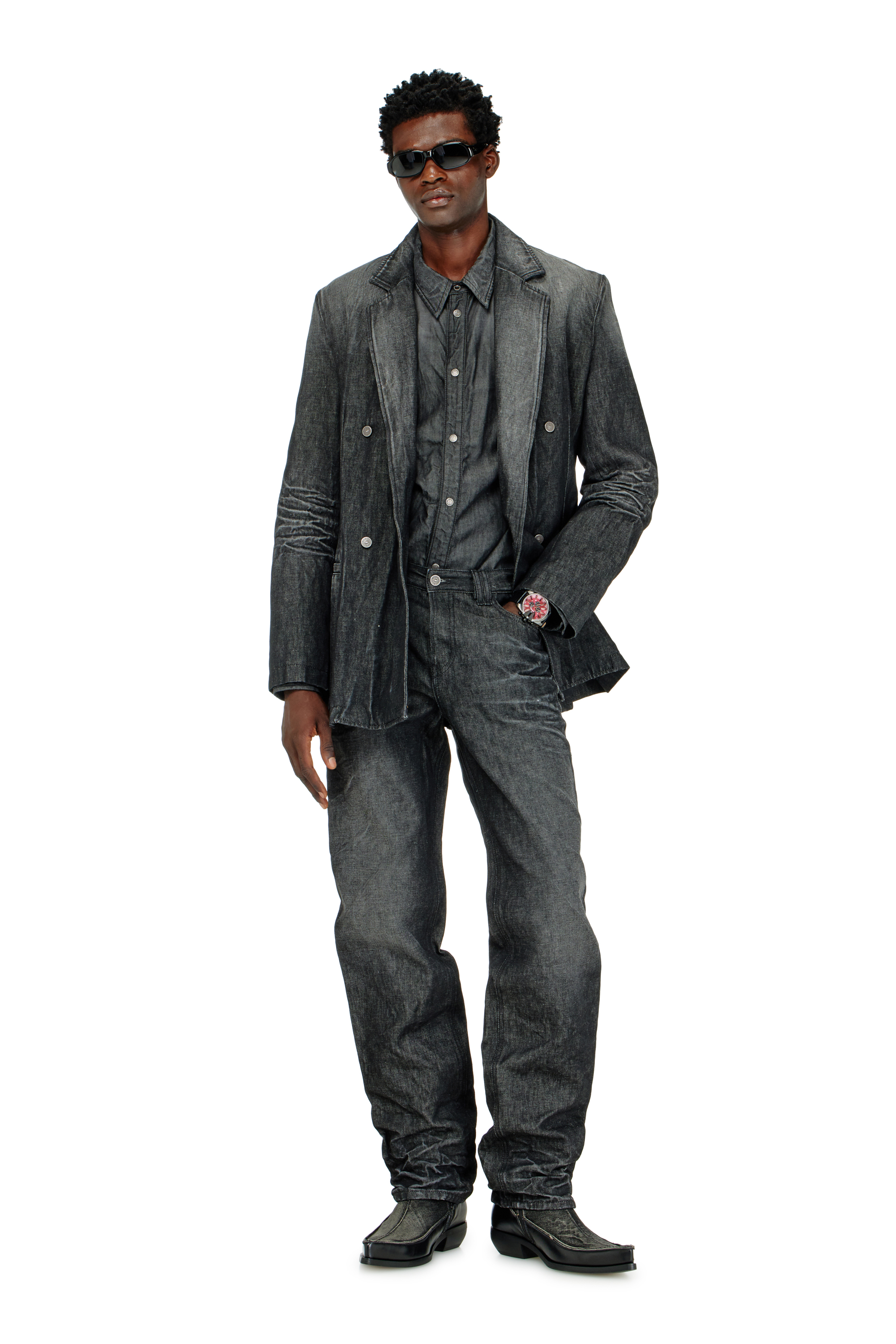 Diesel - Regular Jeans 1991 D-Voeed 09R39 Uomo, Nero/Grigio scuro - Image 1