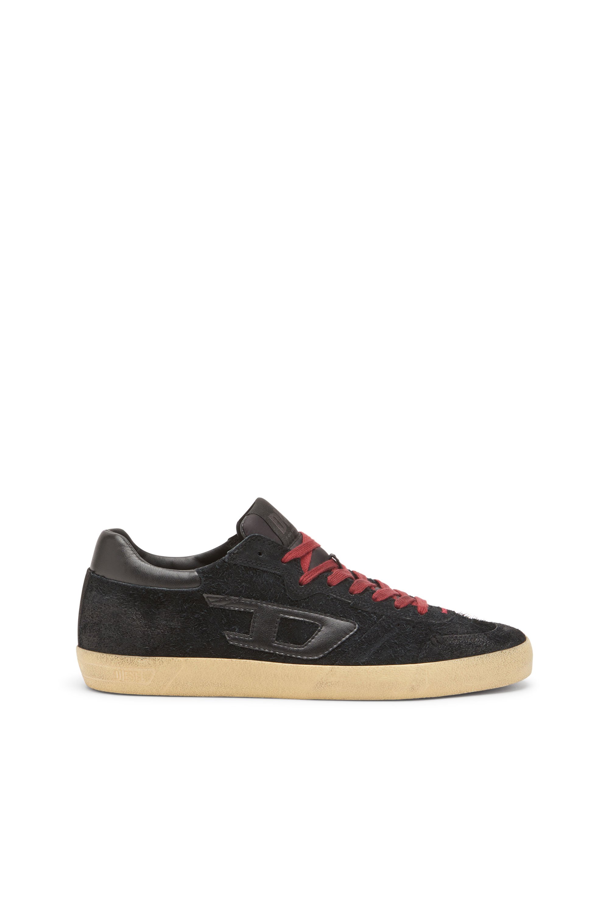 Diesel - S-LEROJI LOW, S-Leroji-Sneaker distressed in suede effetto pelo Uomo in Nero - 1