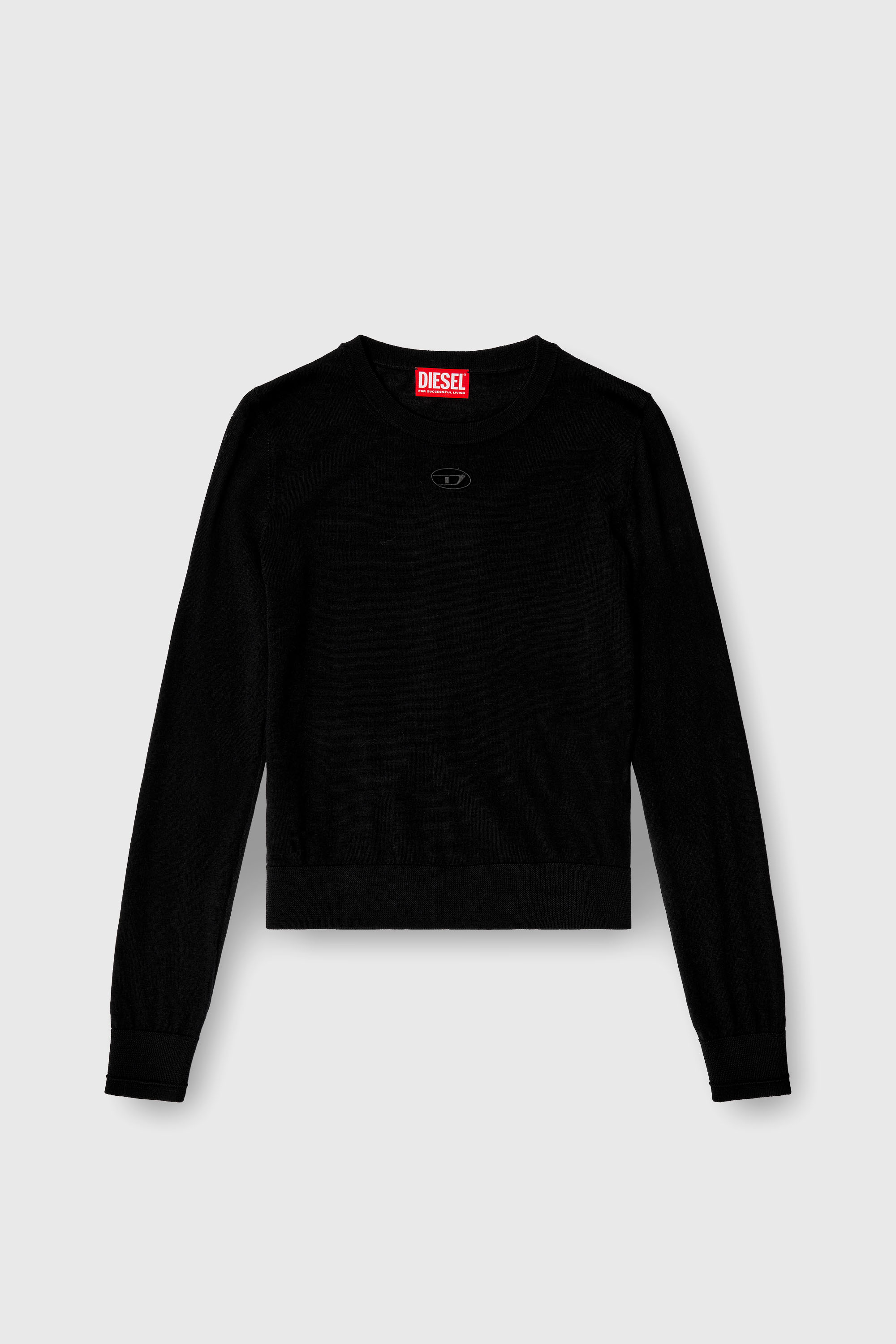 Diesel - M-ALINESA, Maglia in lana con logo cut-out Donna in Nero - 2