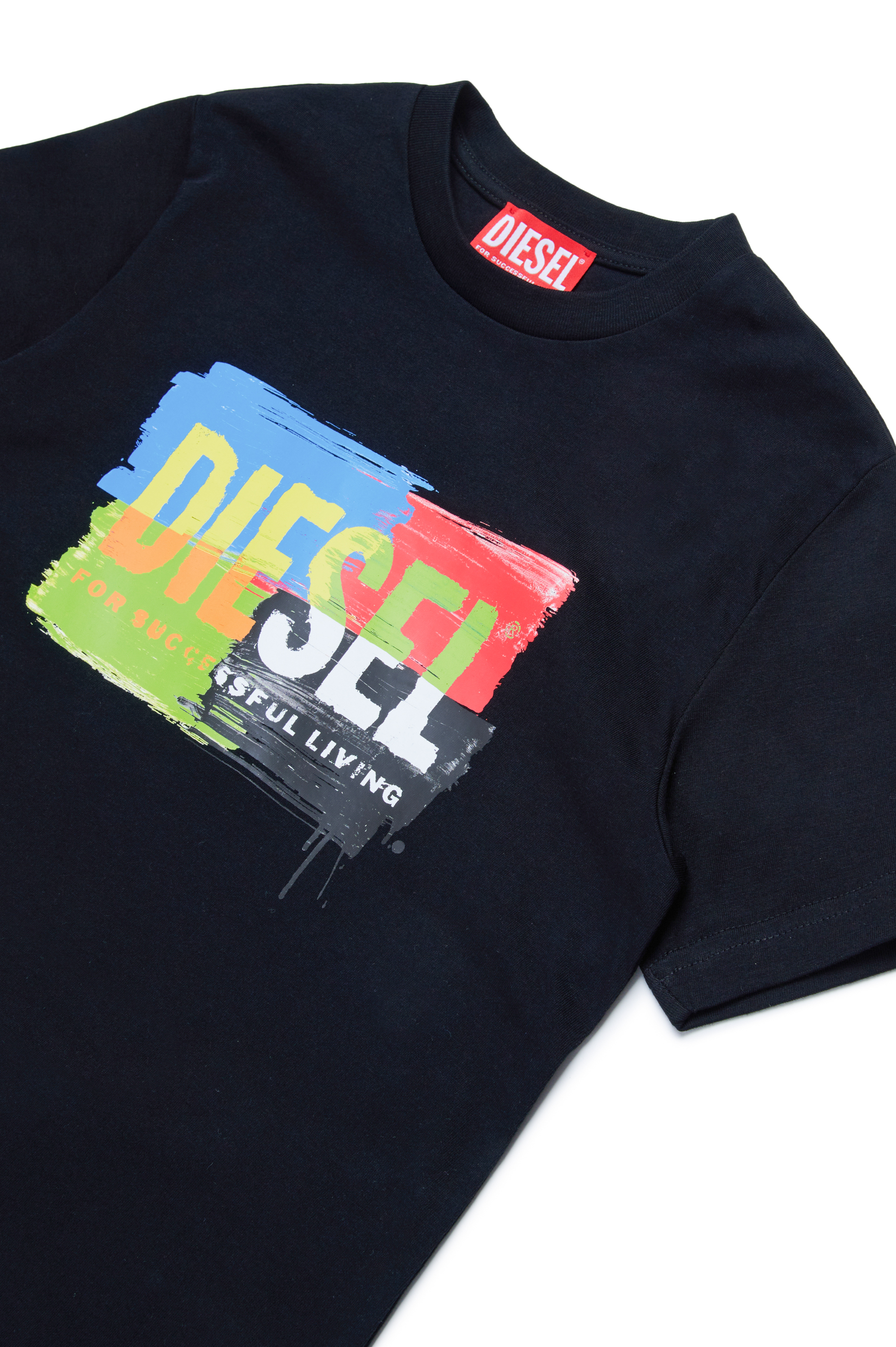 Diesel - TKAND, Unisex T-shirt with painted-effect logo in Black - Image 3
