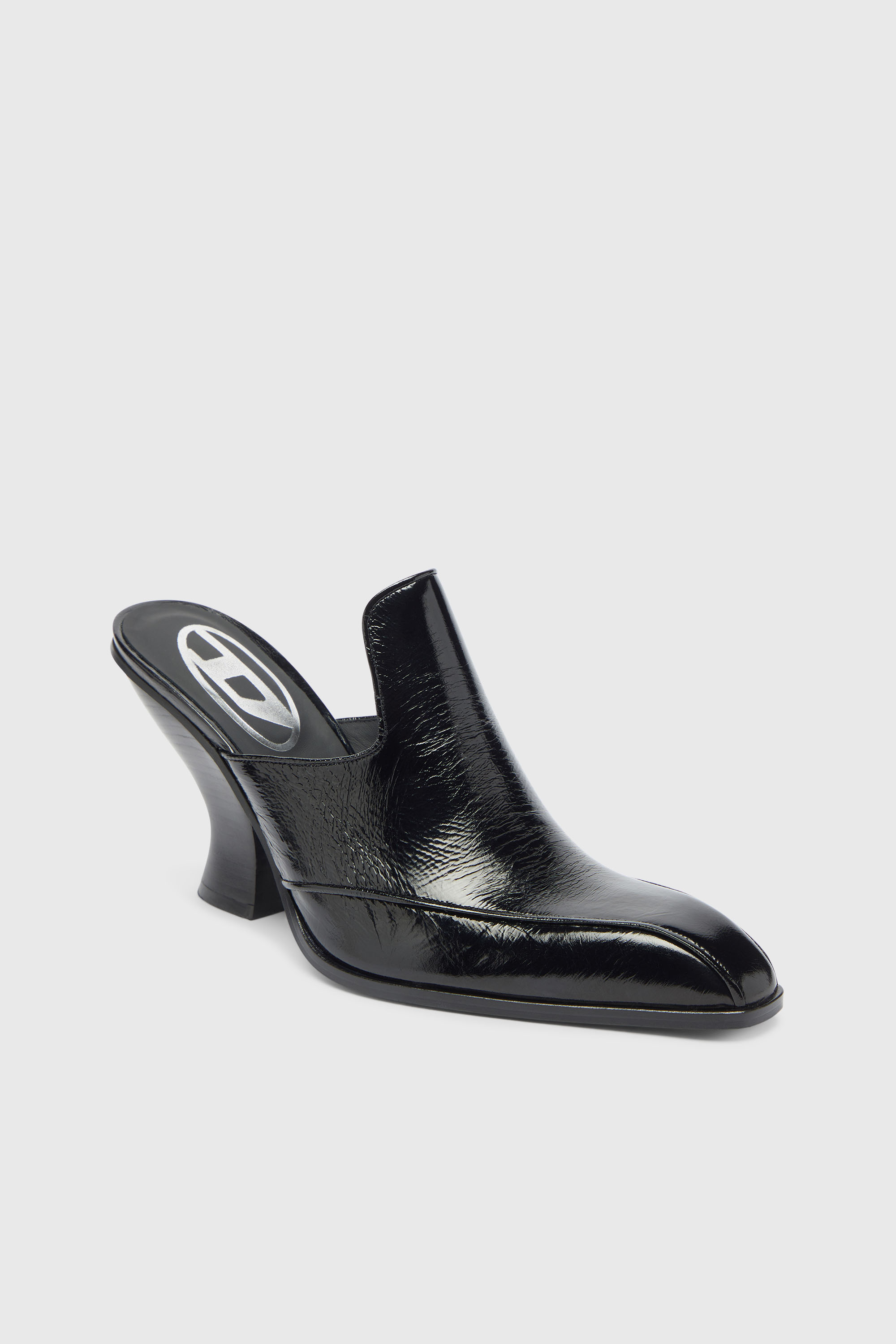 Diesel - D-LUFFY-75-MULE, D-Luffy - Mules stile western in pelle verniciata Donna in Nero - 6