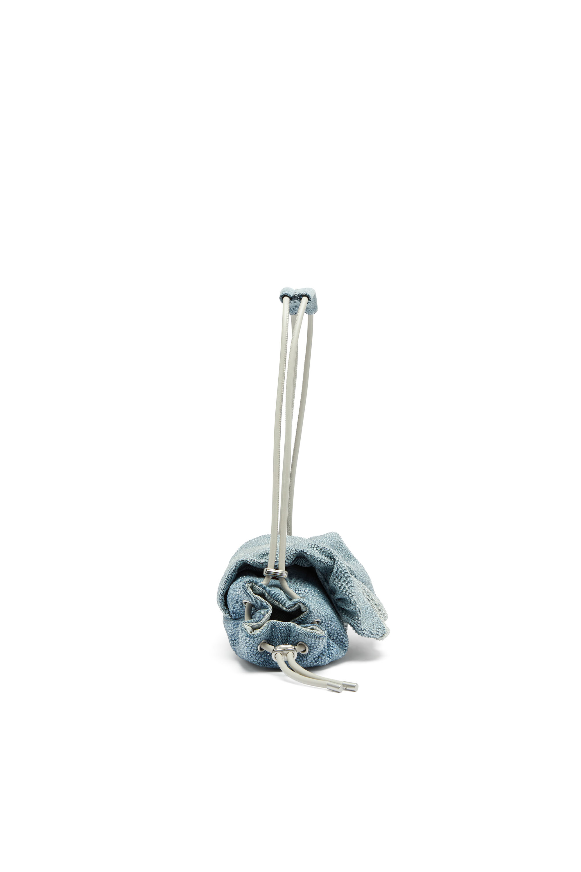 Diesel - SCRUNCH-D SHOULDER S, Scrunch-D - Borsa a spalla in denim con cristalli trasparenti Donna in Blu - 4
