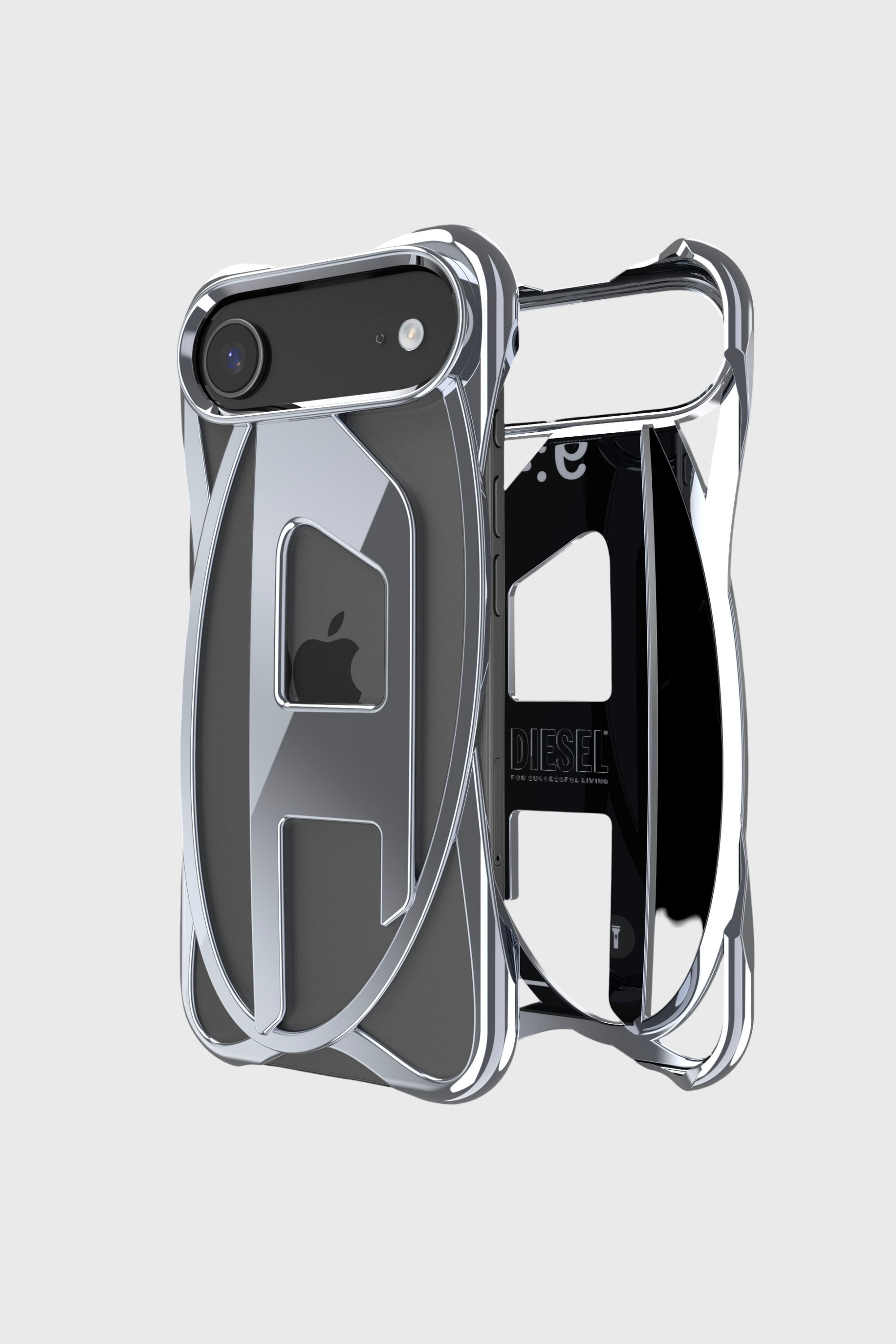 Diesel - 60444 D FRAME CASE, Custodia Caged D lucida per iPhone 17 Air Unisex in Grigio - 1