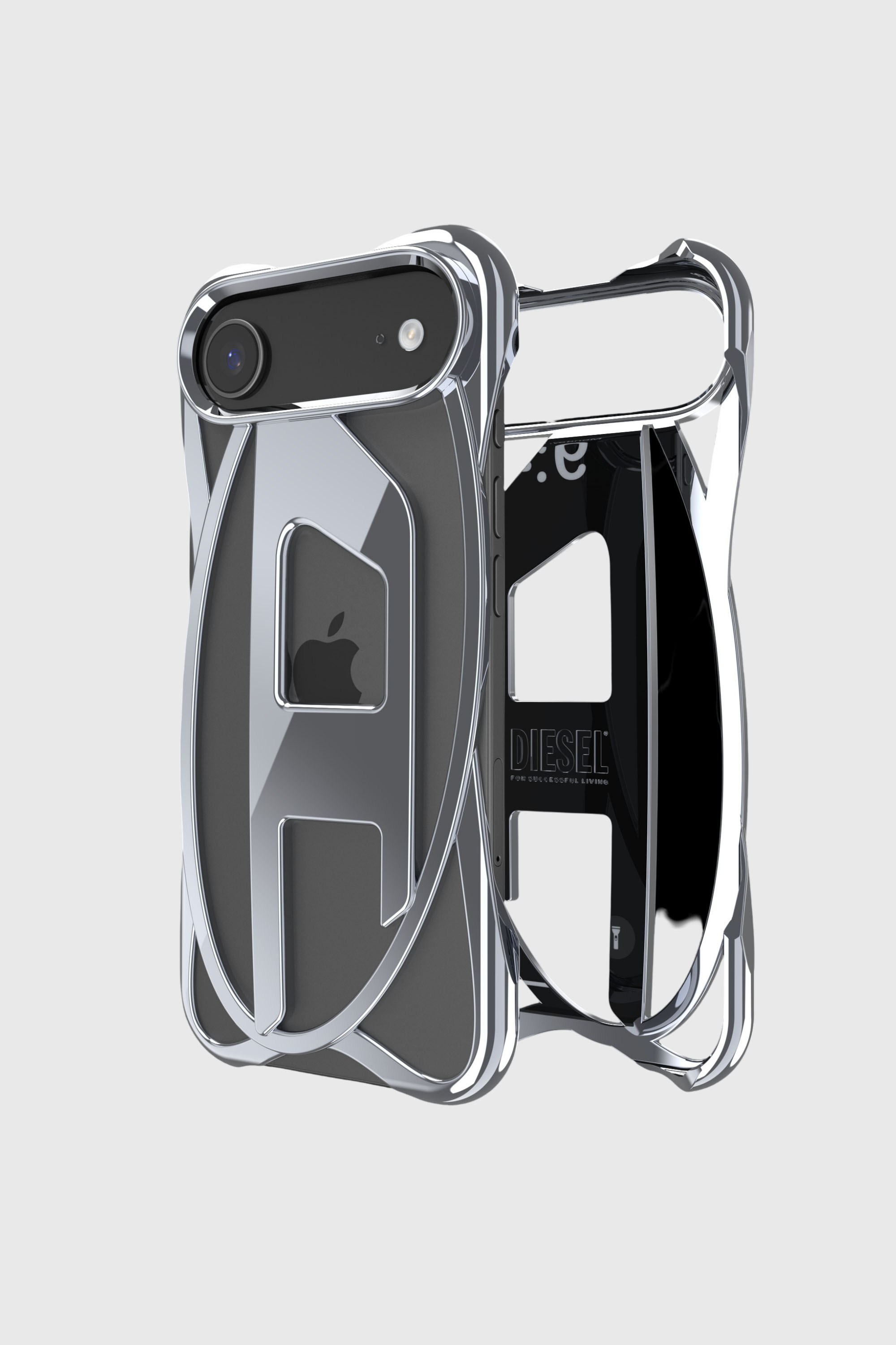 Diesel - 60444 D FRAME CASE, Unisex's Caged D glossy case for iPhone 17 Air in Dark grey - 1