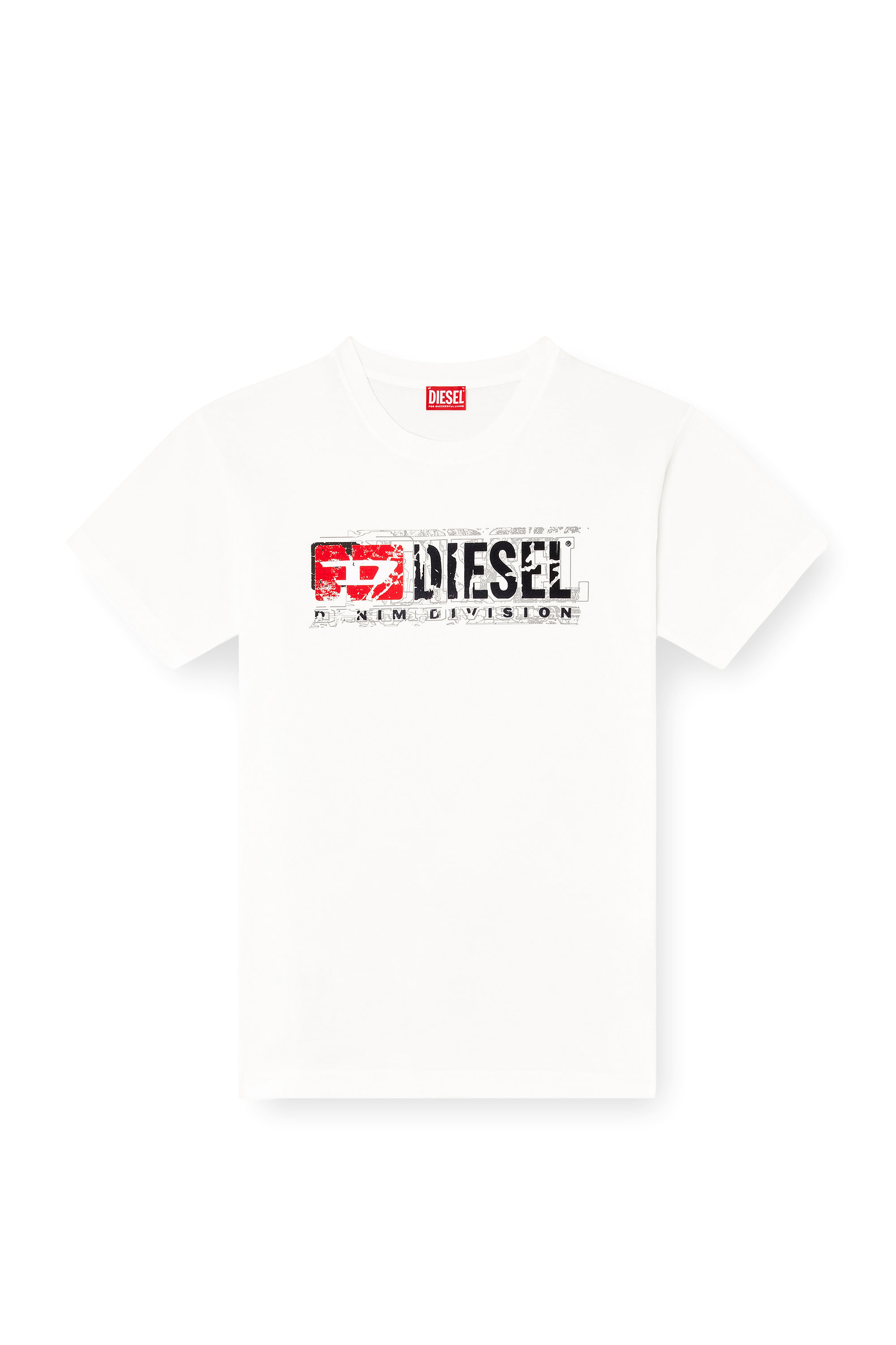 Diesel - T-NORM-T6, T-shirt con logo Denim Division floccato Uomo in Bianco - 3