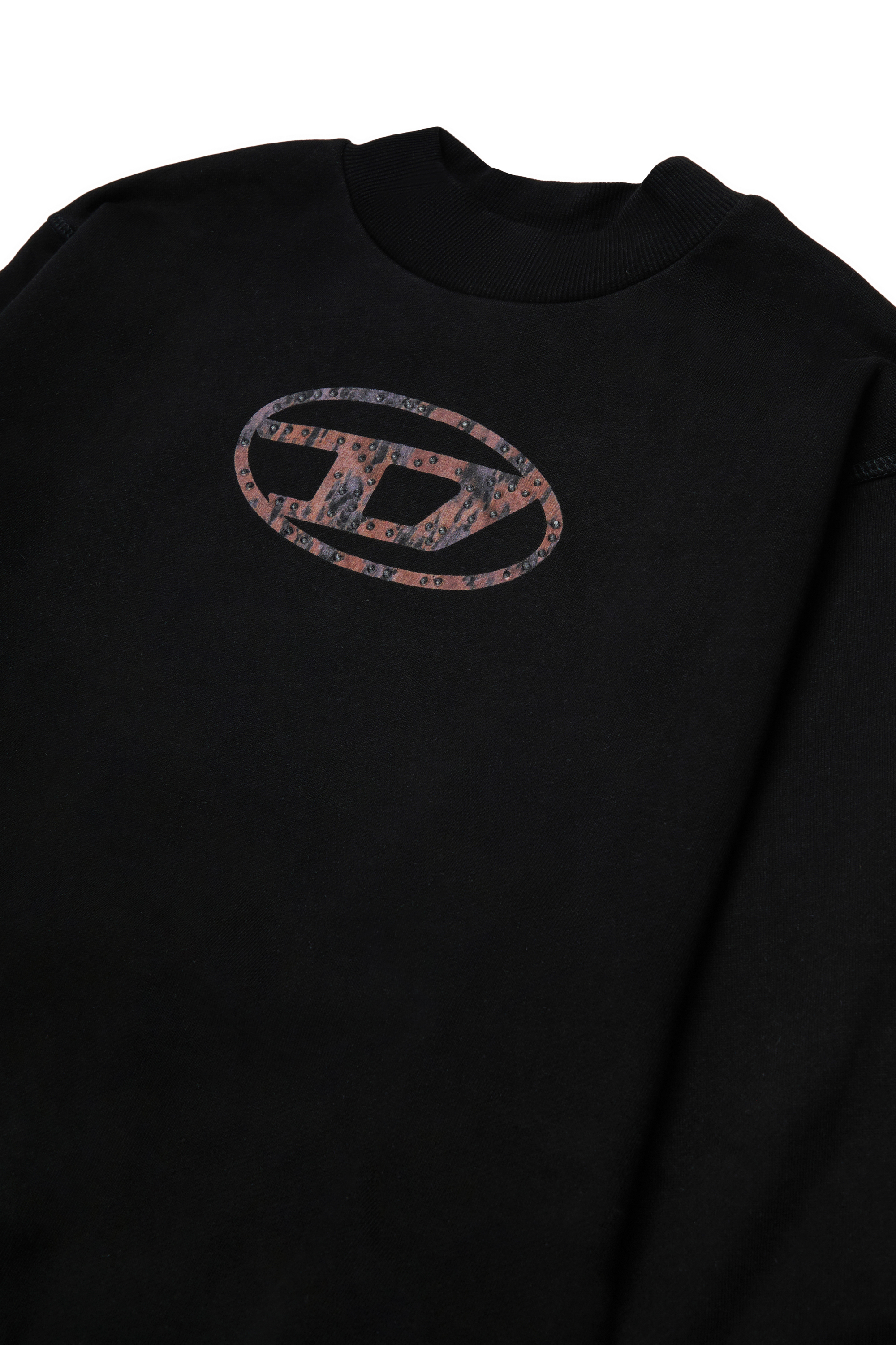 Diesel - SDOLSY, Felpa in cotone con logo frontale Donna in Nero - 3