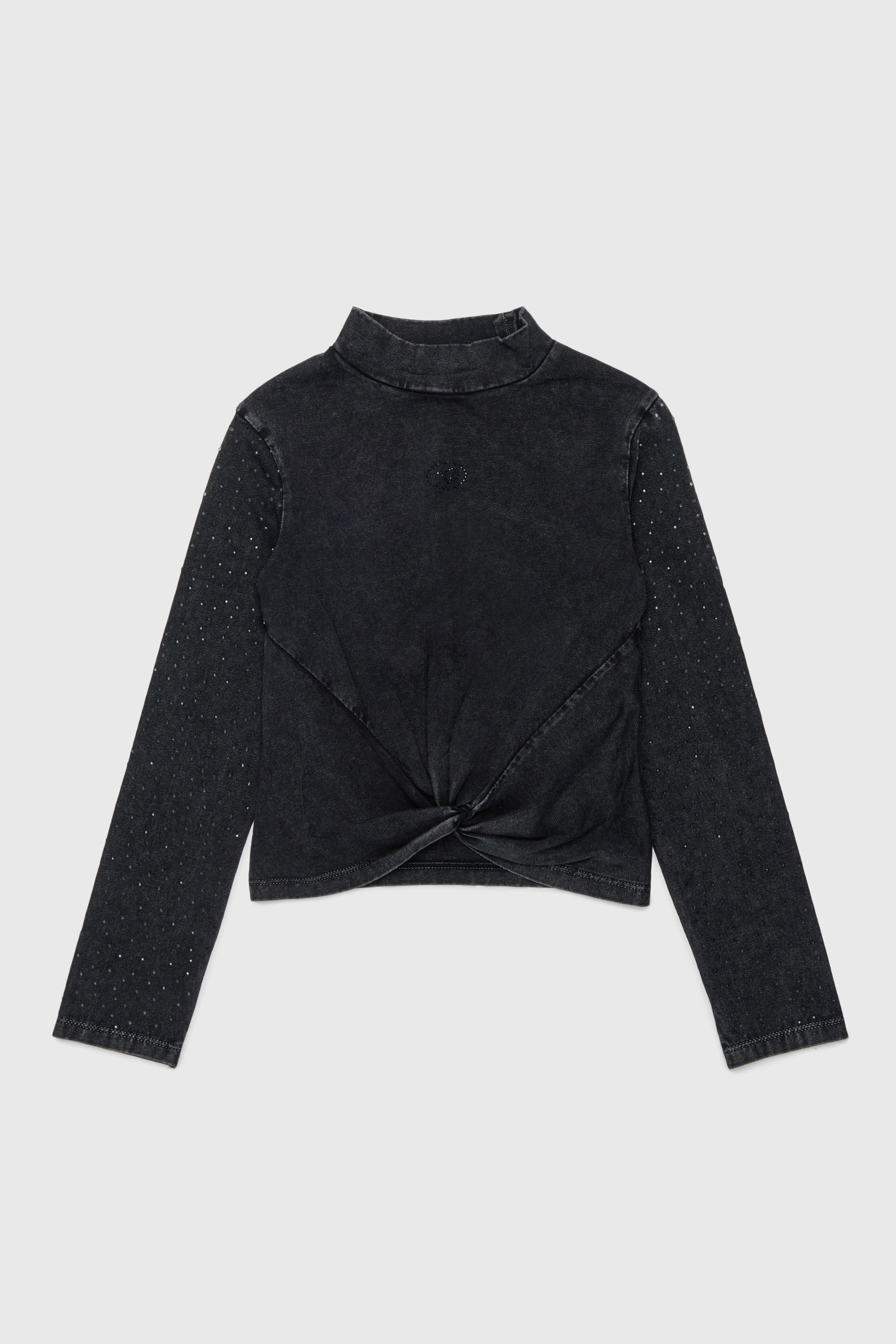 Diesel - TKNOT, Top con orlo twist e strass Donna in Nero - 1