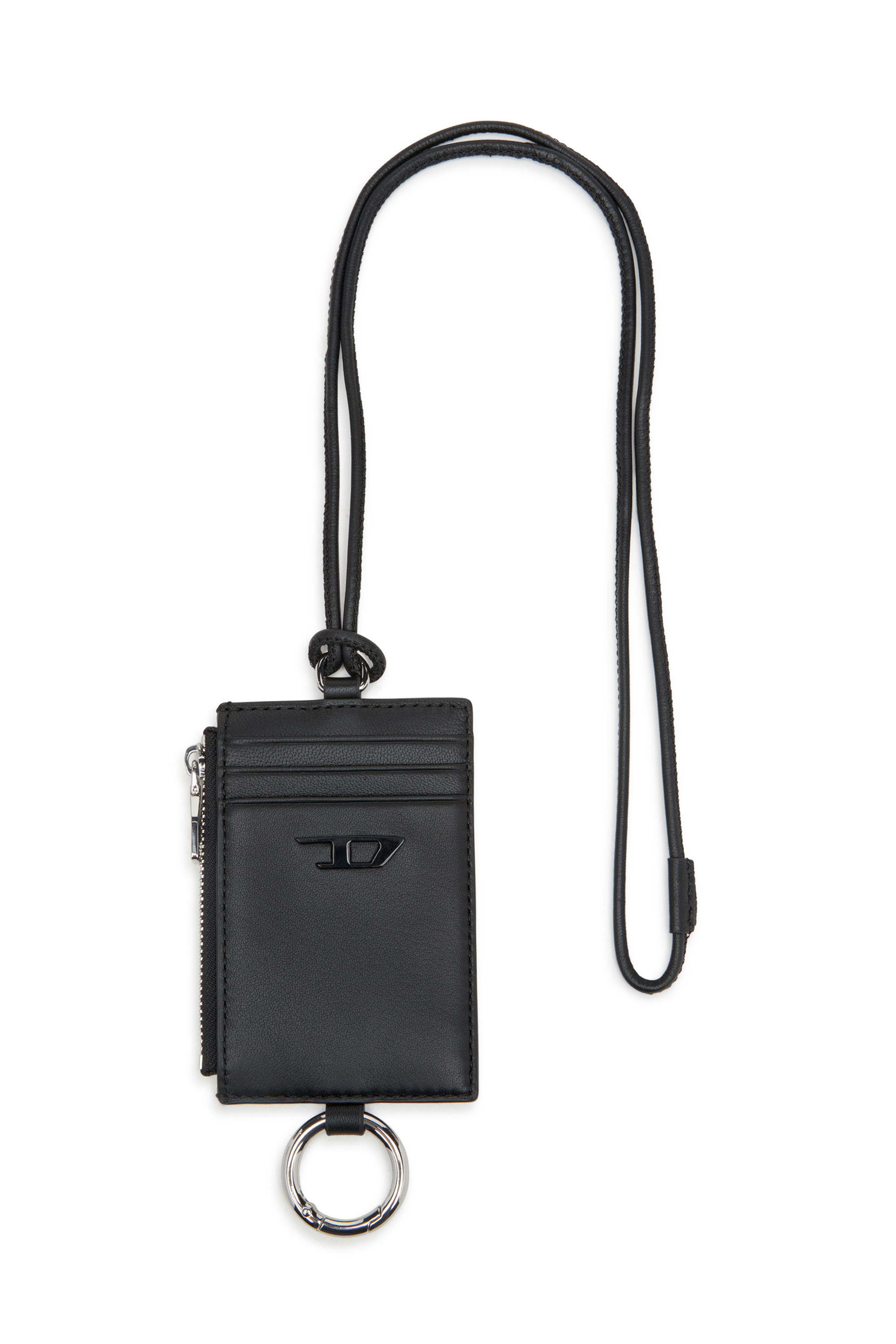 Diesel - RAVE BADGE HOLDER, Badge holder in nappa Uomo in Nero - 1