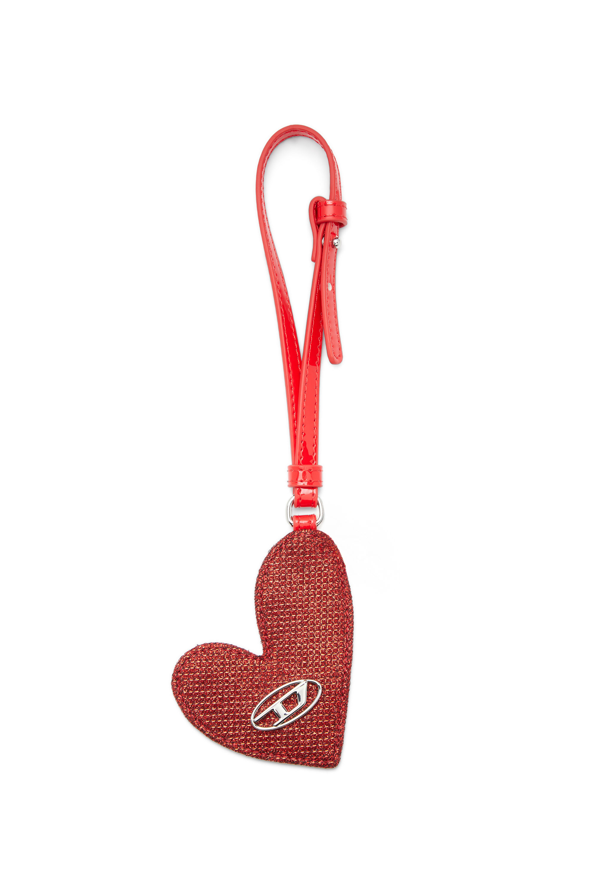 Diesel - PLAY MIRROR, Ciondolo a cuore con logo in metallo Donna in Rosso - 1