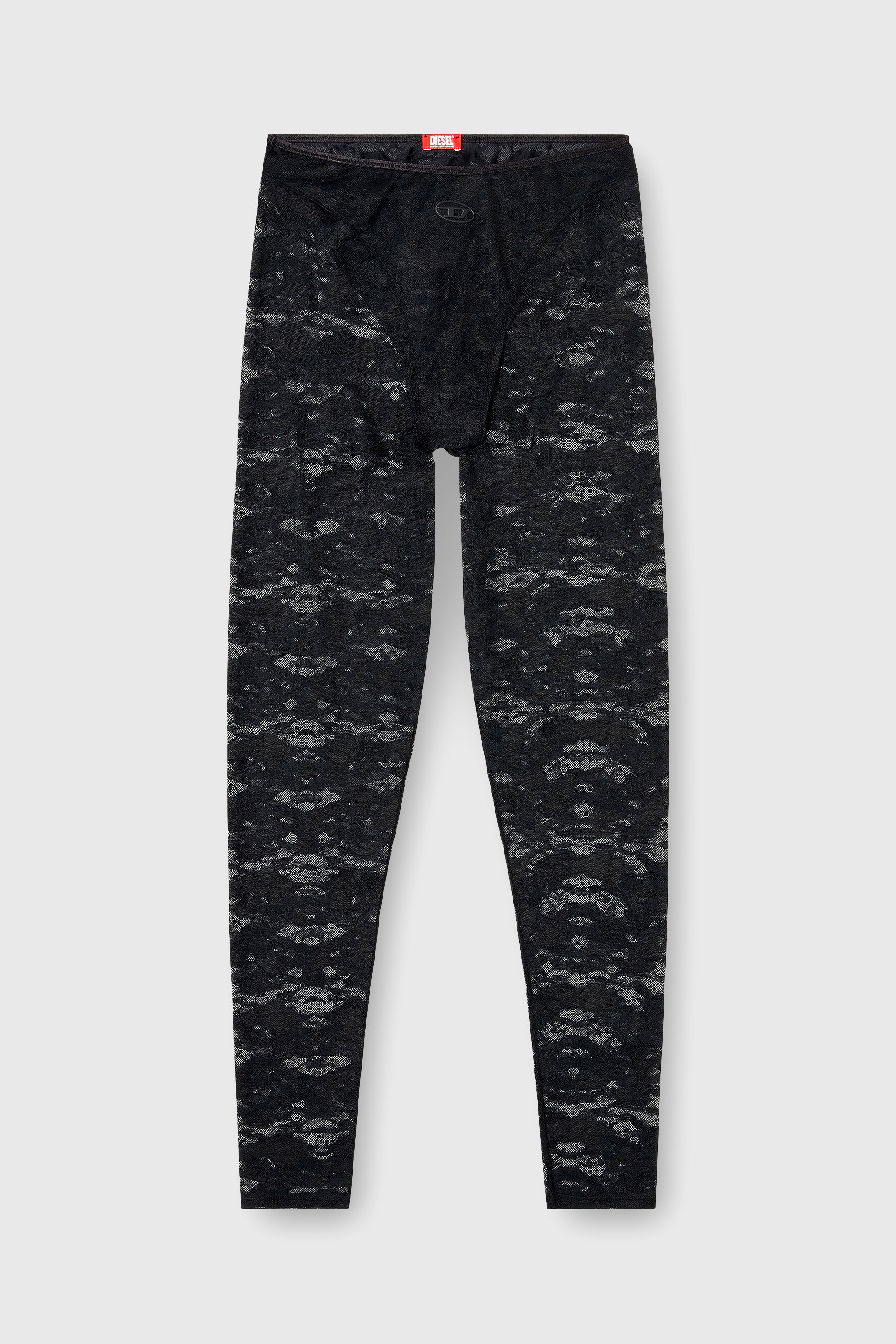 Diesel - HAYLEY-UTLT, Leggings in nylon pizzo camouflage Donna in Nero - 5